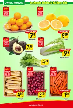 Pogląd oferty "Piotruś Pan Gazetka" - ważna od 23.10.2025 | Strona: 2 | Produkty: Kapusta, Kapusta pekińska, Seler naciowy, Owoce