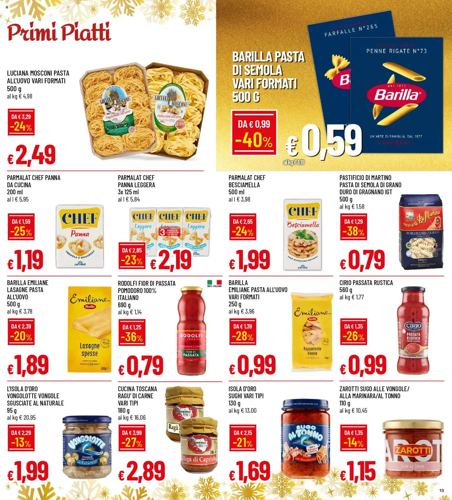 Volantino Famila del 15.12.2025 | Pagina: 13 | Prodotti: Pasta, Ragú, Fusilli, Penne