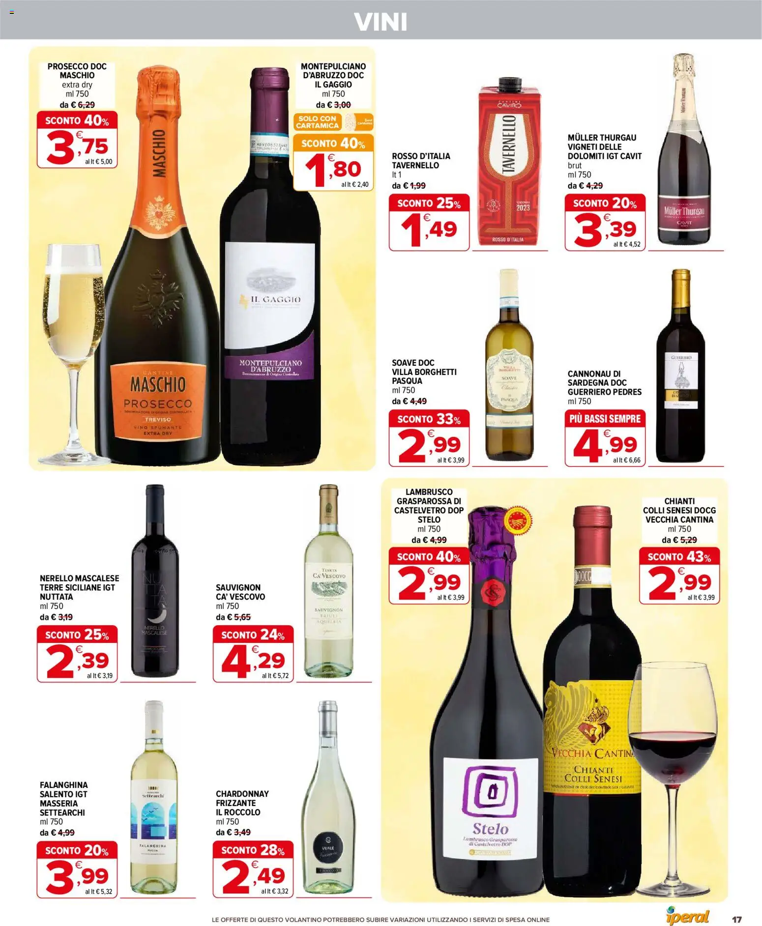 Volantino Iperal del 29.10.2025 | Pagina: 17 | Prodotti: Prosecco, Vino, Spumante