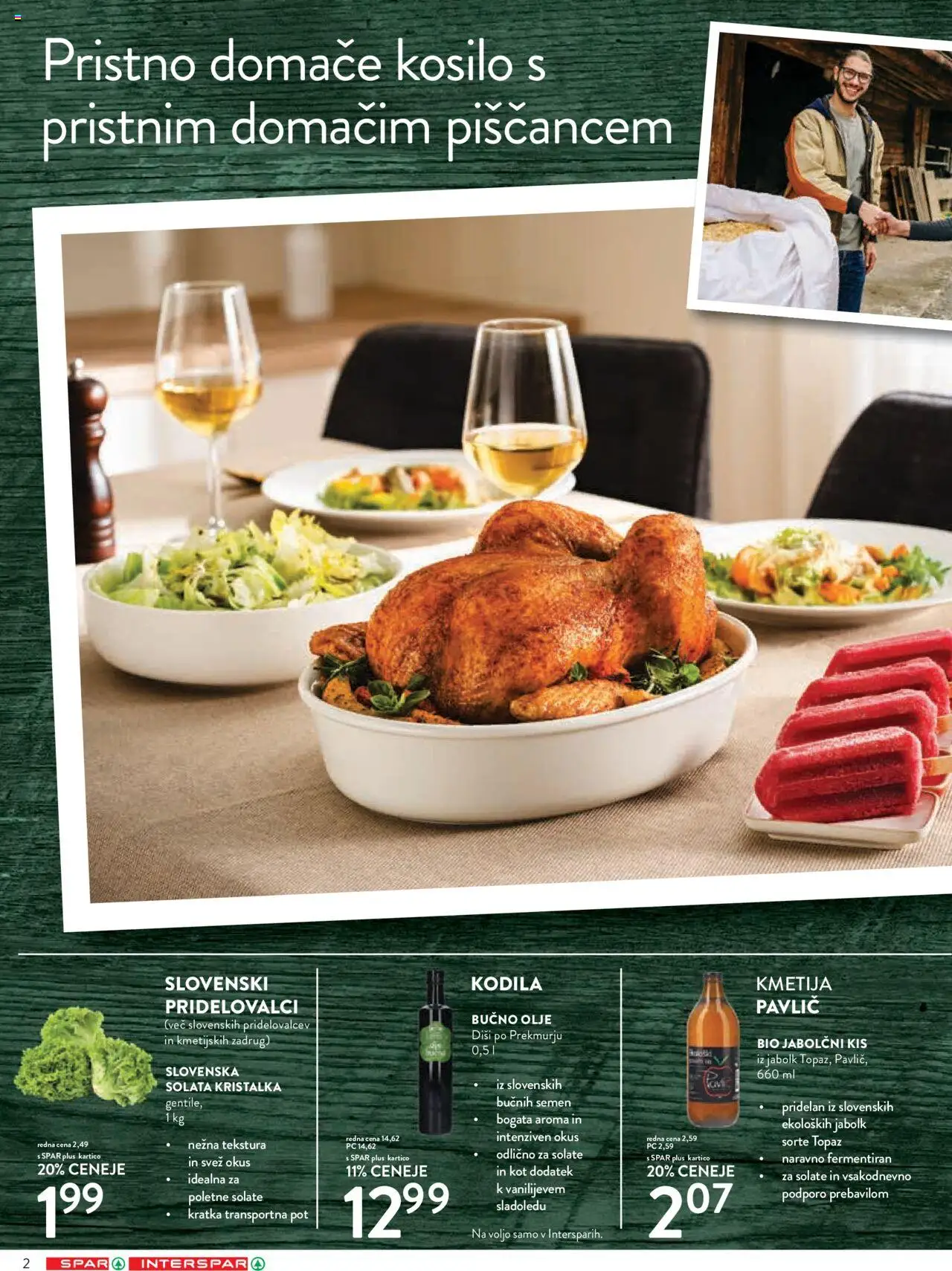 Spar katalog 23/25 │ velja od 04.06.2025 | Stran: 2 | Izdelki: Bučno olje, Jabolčni kis, Olje, Solata
