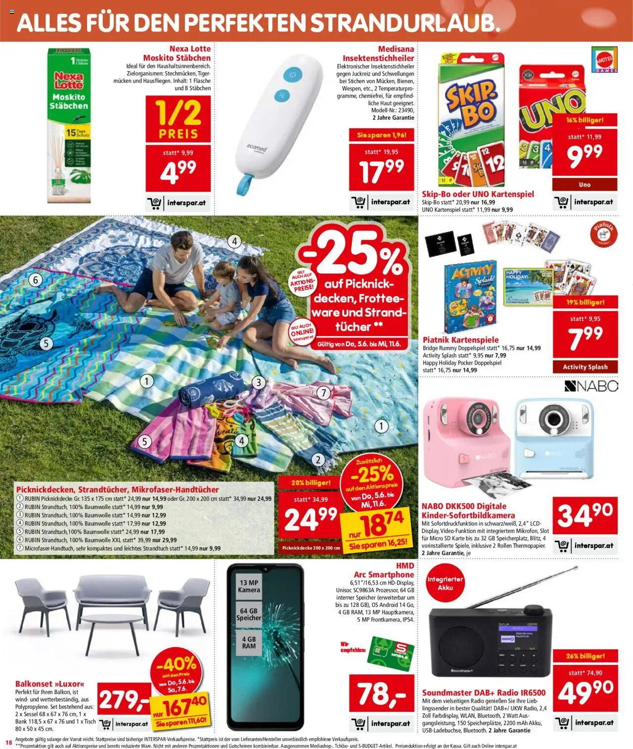 Interspar Flugblatt - Kärnten gültig ab 05.06.2025 | Seite: 18 | Produkte: Smartphone, Radio, Kamera, Sessel