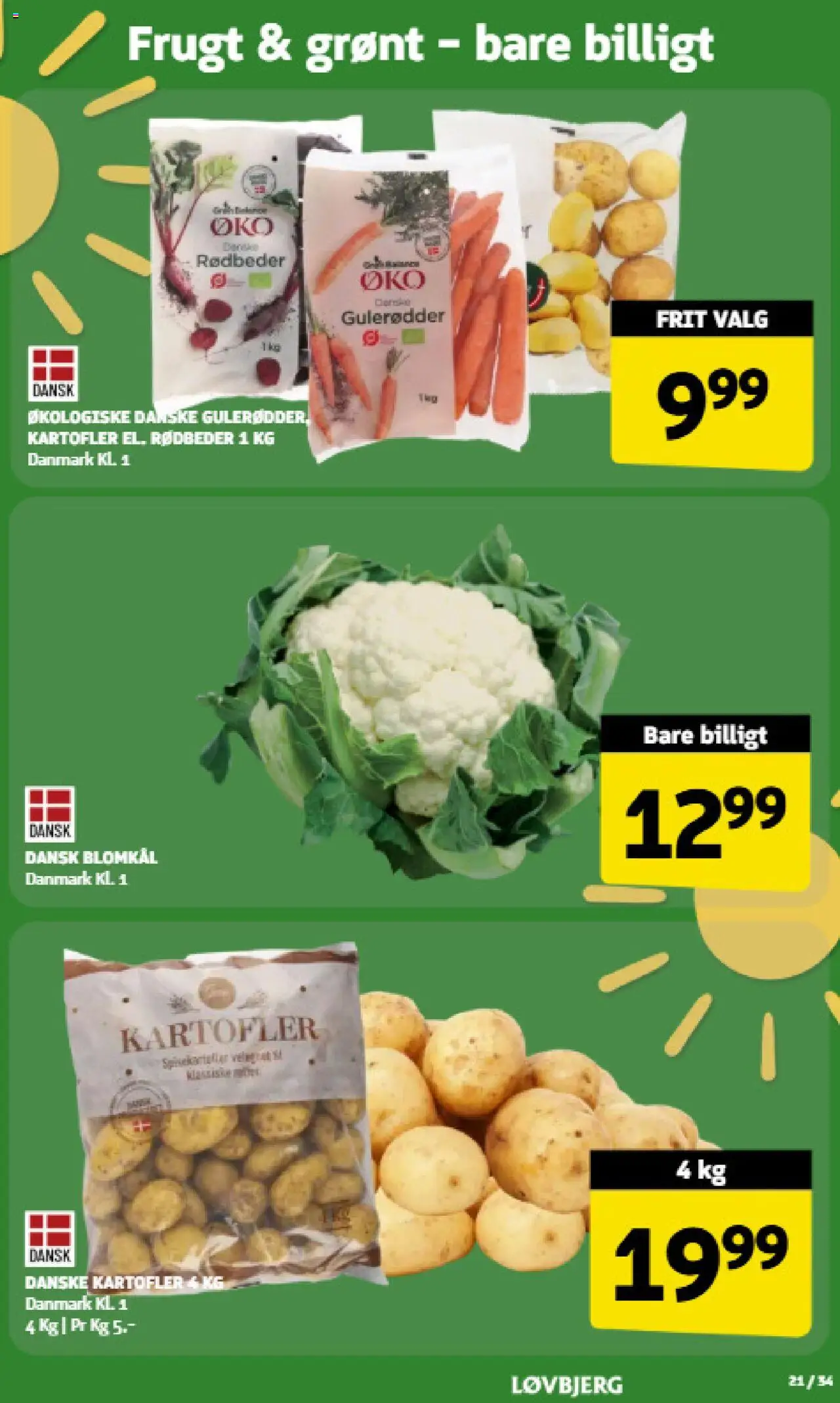 Løvbjerg Tilbudsavis gyldig fra 22.08.2025 | Side: 21 | Produkter: Rødbeder, Gulerødder, Kartofler, Blomkål