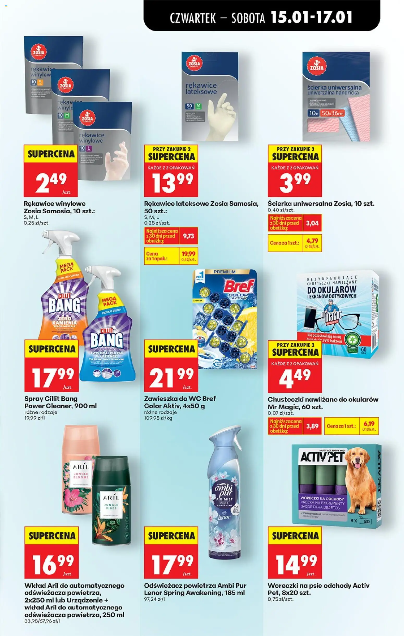 Biedronka gazetka - Oferta w tym tygodniu od 15.01.2026 | Strona: 65 | Produkty: Odświeżacz, Odświeżacz powietrza, Rękawice lateksowe, Aril odświeżacz