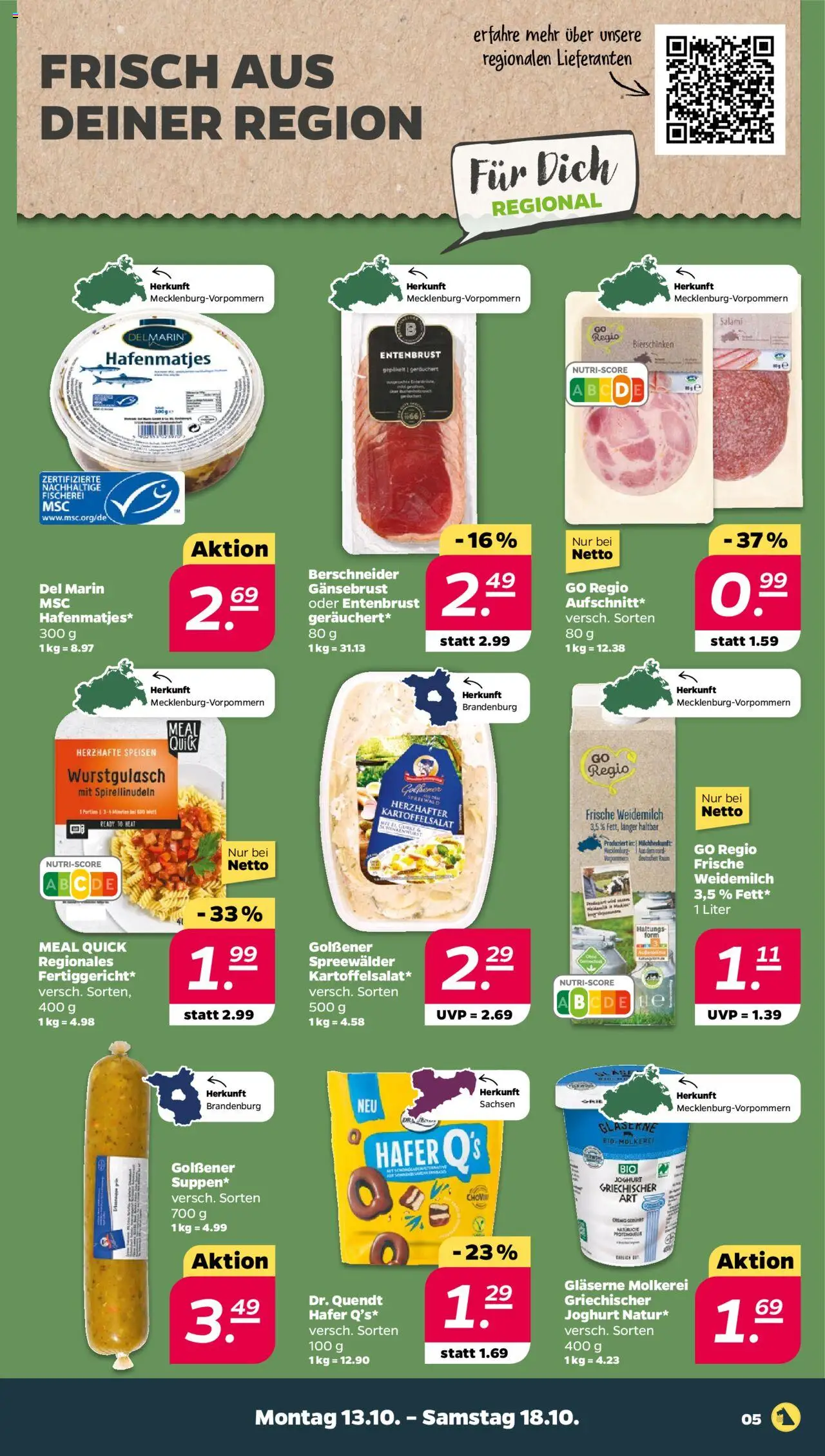 Netto Prospekt 	 – gültig ab 13.10.2025 | Seite: 5 | Produkte: Joghurt, Salami