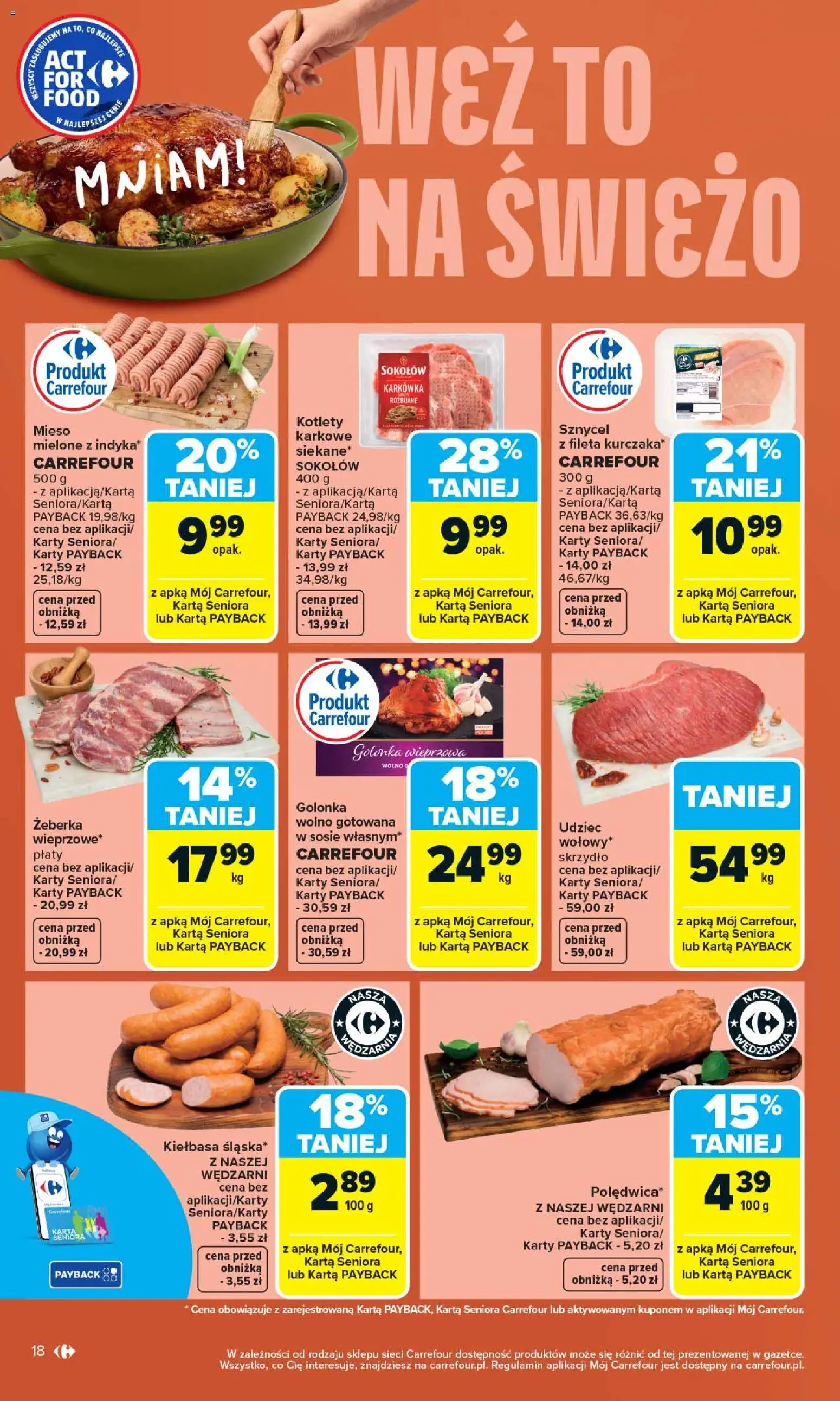 Carrefour gazetka od 20.04.2026 | Strona: 20 | Produkty: Kiełbasa, Karta, Karkówka, Mięso