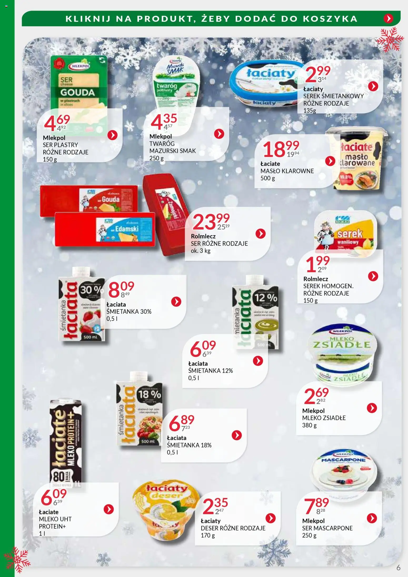 Eurocash Gazetka - Oferta Handlowa MR Południowy Wschód od 24.11.2025 | Strona: 6 | Produkty: Serek, Mleko, Ser mascarpone, Masło łaciate