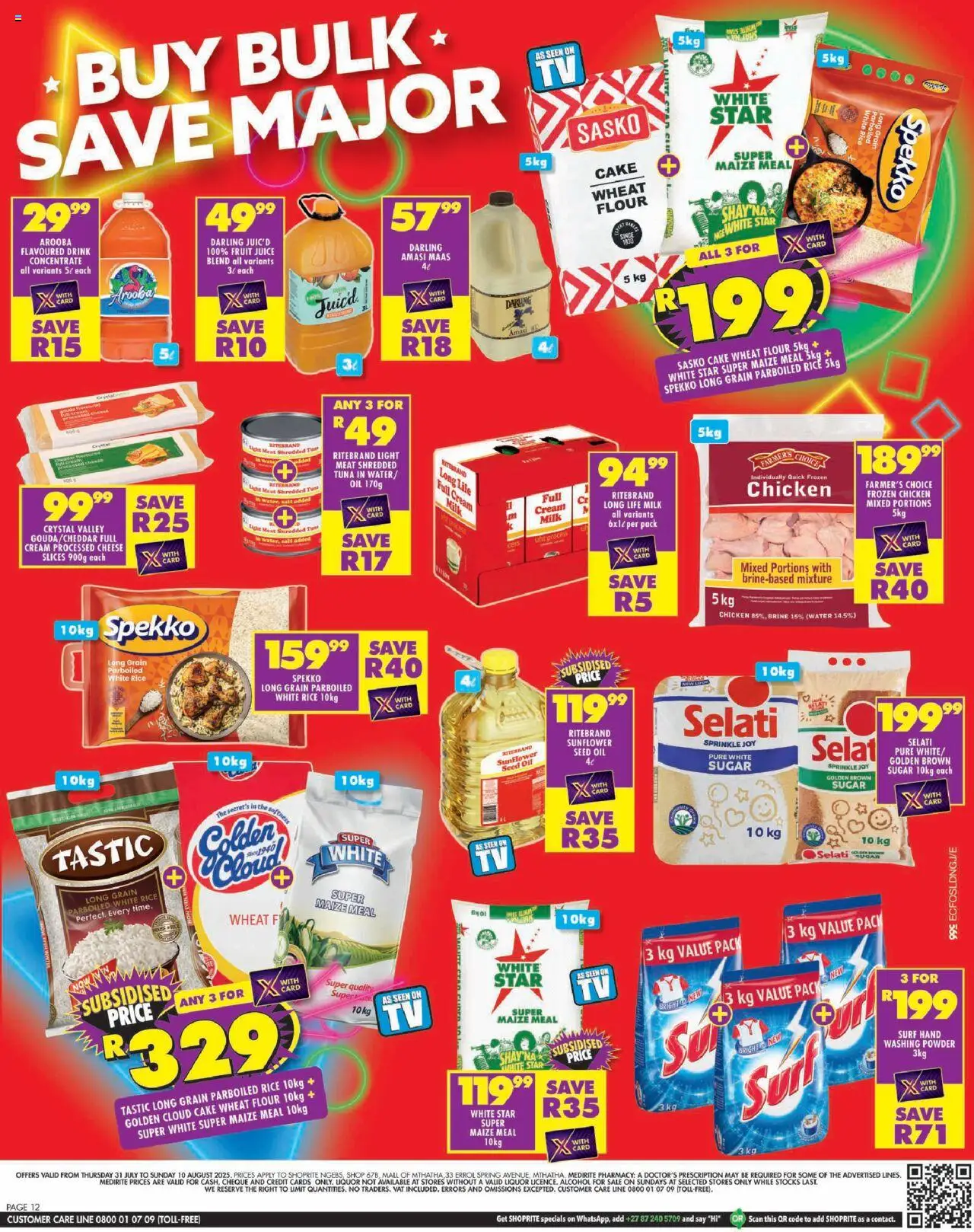 Shoprite Eastern Cape - Major Deals Grand Opening Ngebs │ valid from 31.07.2025 | Page: 12 | Products: Cake, Cheese, Fruit, Washing powder