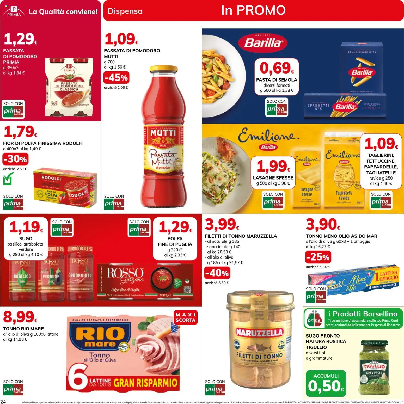 Volantino Basko del 24.03.2026 | Pagina: 24 | Prodotti: Pomodoro, Pasta, Pesto, Mutti