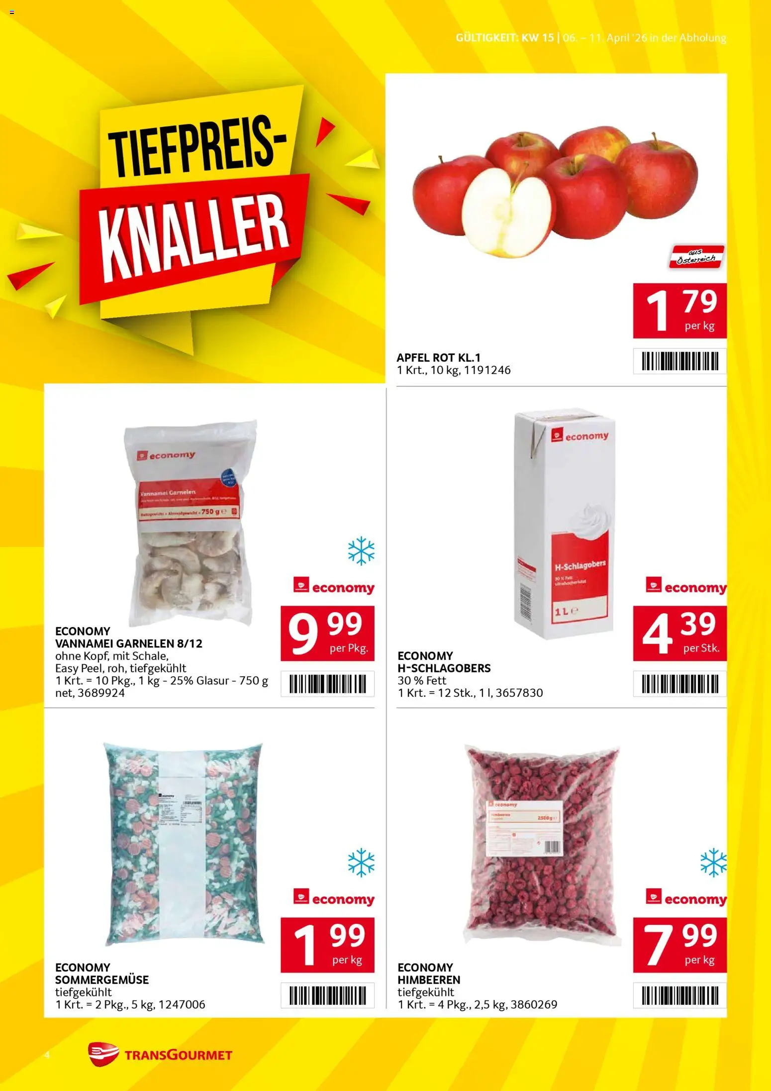 Transgourmet Flugblatt gültig ab 06.04.2026 | Seite: 4 | Produkte: Äpfel