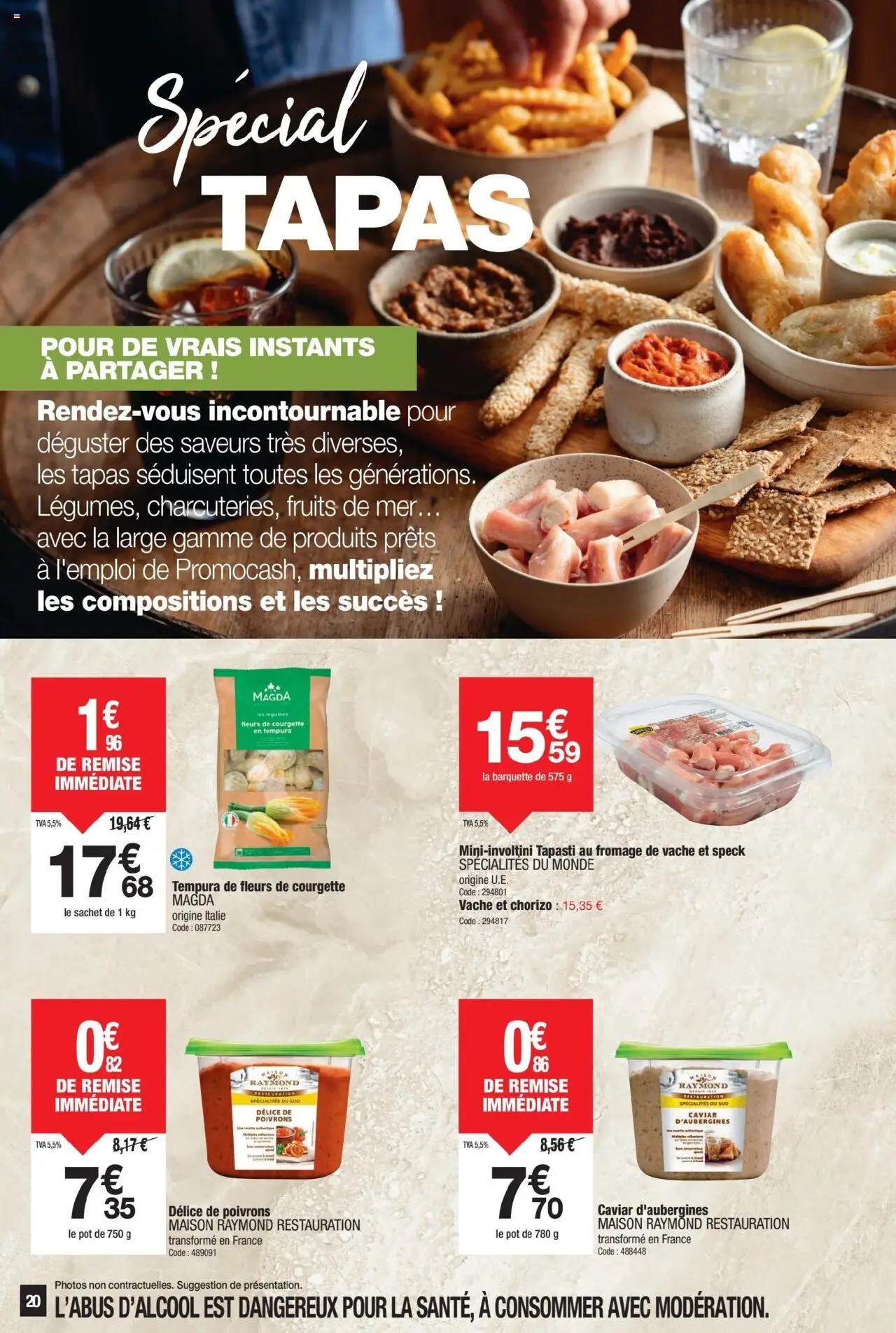  | Page: 20 | Produits: Fruits de mer, Chorizo, Caviar, Fromage