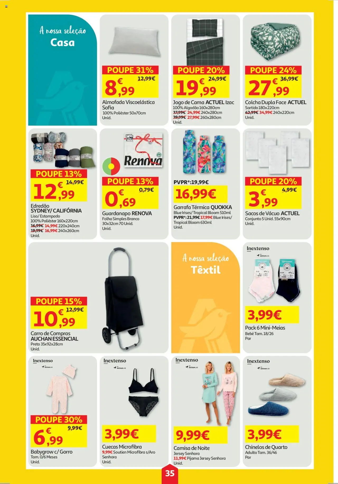 Auchan folheto │ válido de 18.09.2025 | Página: 35 | Produtos: Garrafa térmica, Cama, Almofada, Gorro
