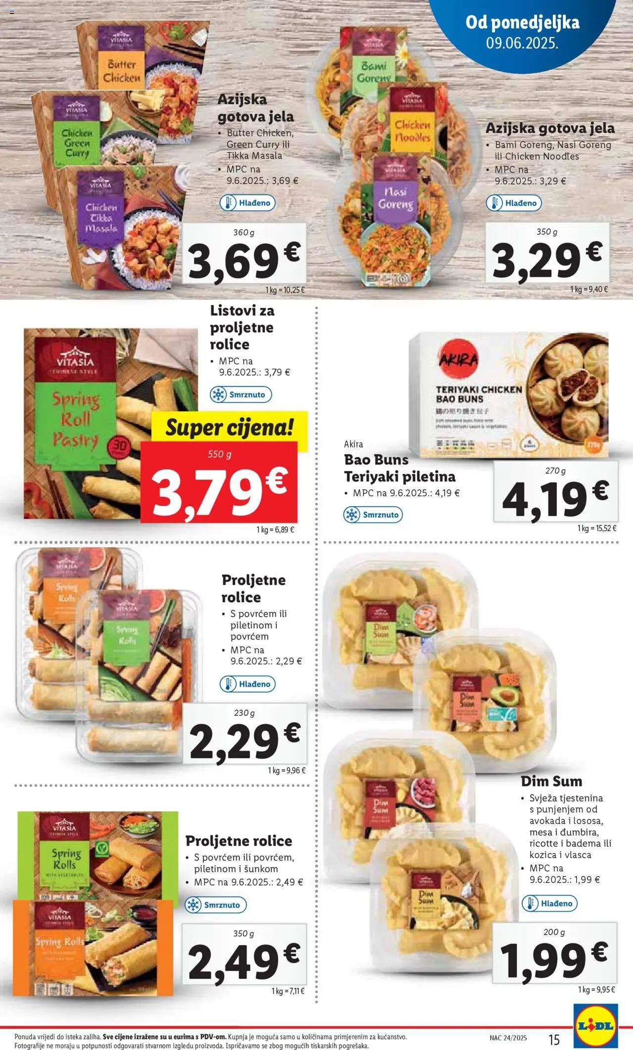 Lidl katalog | vrijedi od 09.06.2025 | Stranica: 15 | Proizvodi: Piletina, Tjestenina, Curry