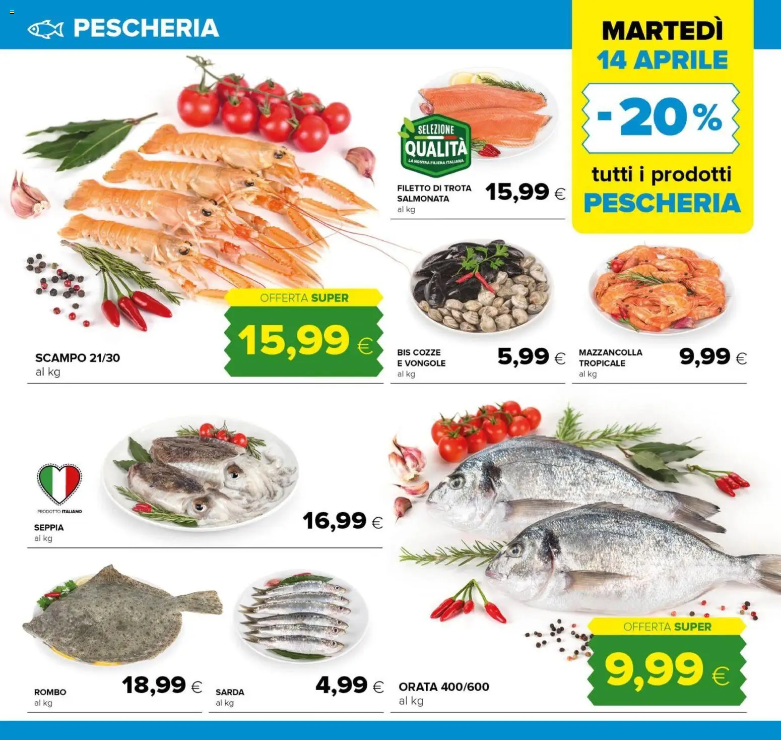 Volantino Oasi del 07.04.2026 | Pagina: 5 | Prodotti: Cozze, Vongole, Trota, Orata