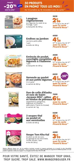 Picard - Prévisualisation de Picard catalogue 50 produits en promo tous les mois valide à partir de 13.10.2025 | Page: 7 | Produits: Poireaux, Lait de coco, Semoule, Endives