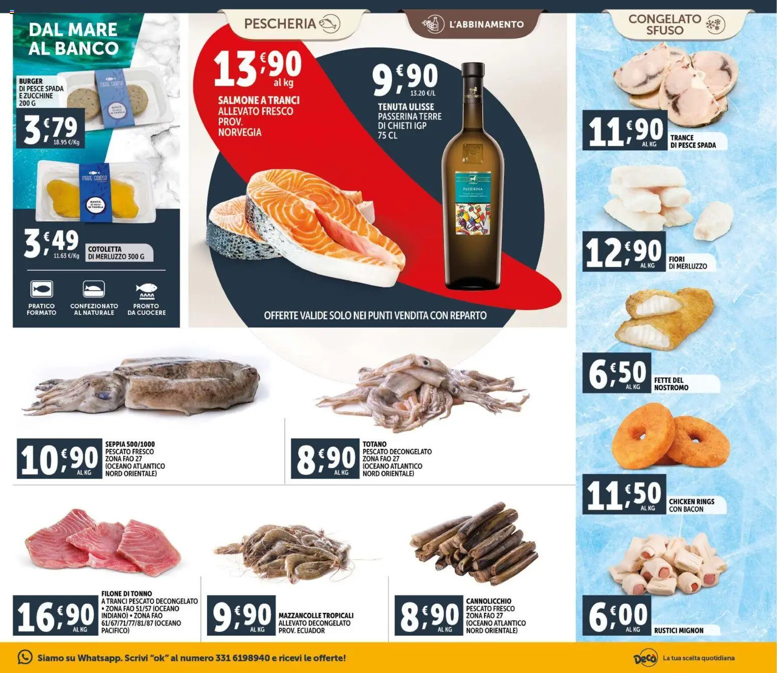 Volantino Decò del 30.01.2026 | Pagina: 9 | Prodotti: Salmone, Tonno, Zucchine, Totano