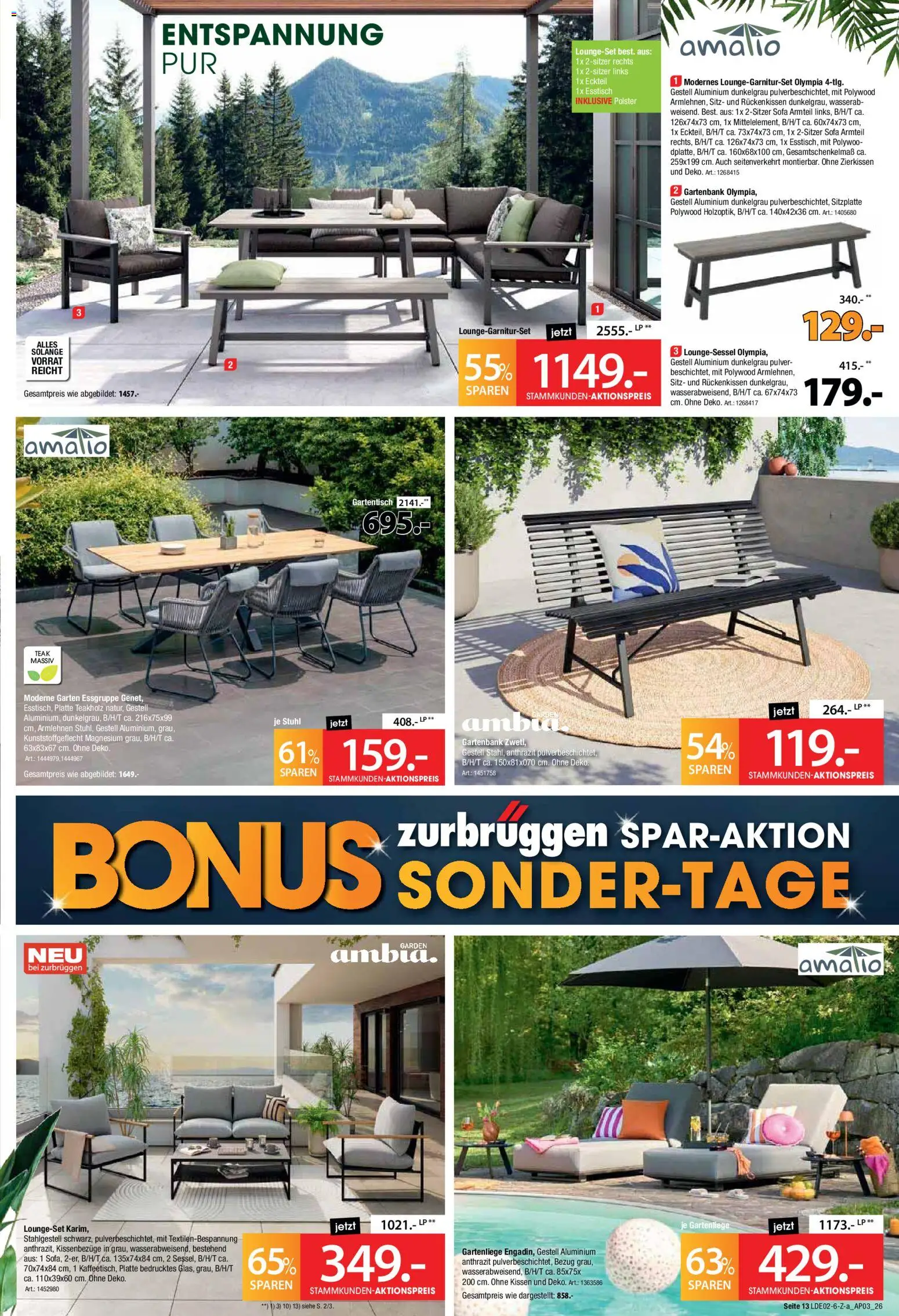 Zurbrüggen Bonus Sonder-Tage – gültig ab 02.03.2026 | Seite: 17 | Produkte: Esstisch, Kissen, Essgruppe, Stuhl