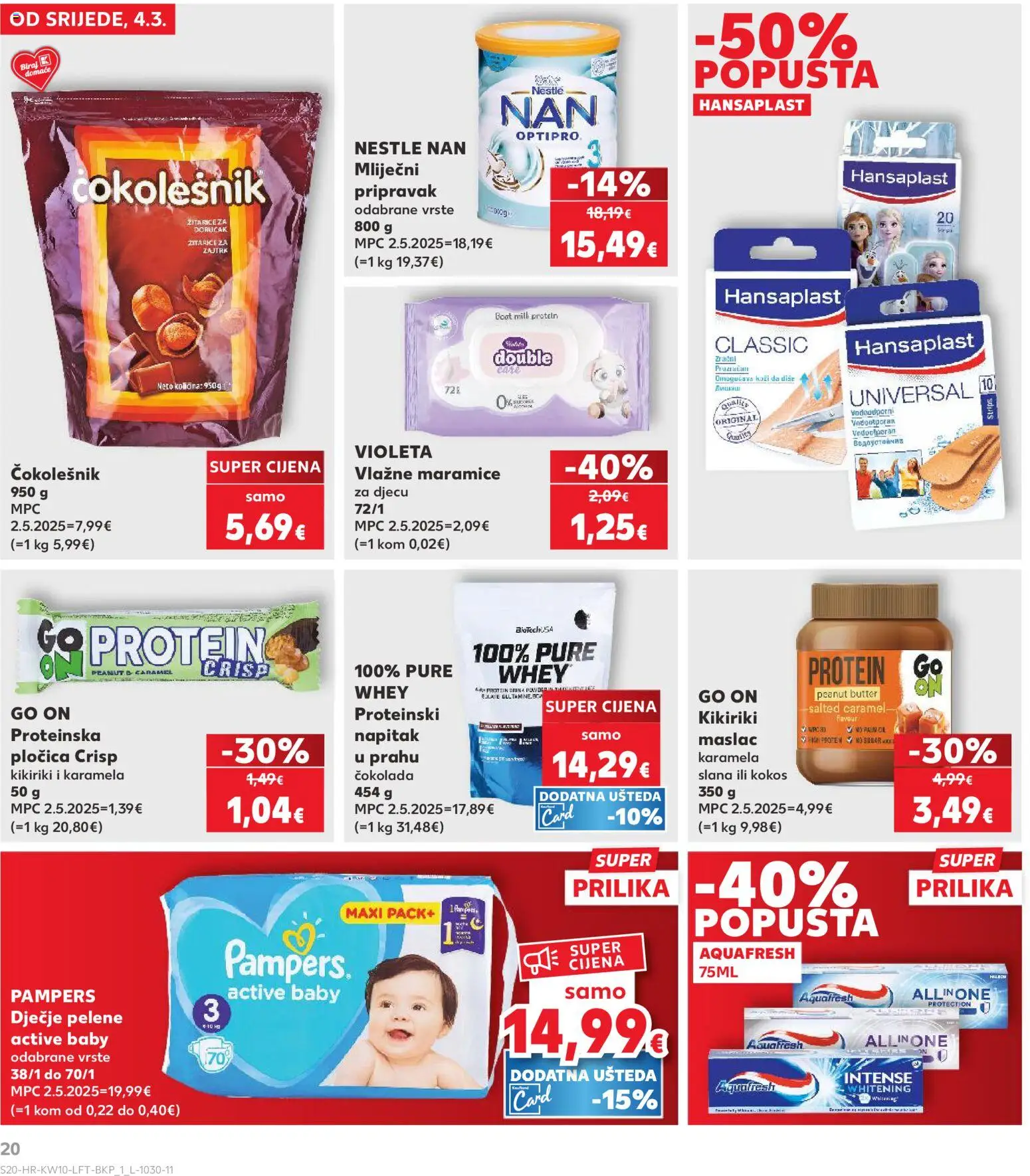 Kaufland katalog | vrijedi od 04.03.2026 | Stranica: 20 | Proizvodi: Maslac, Čokolada, Kikiriki, Violeta