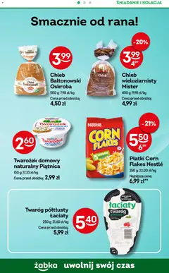 Pogląd oferty "Żabka gazetka - Codzienne produkty" - ważna od 25.03.2026 | Strona: 21 | Produkty: Twaróg półtłusty, Chleb, Twarożek, Twaróg