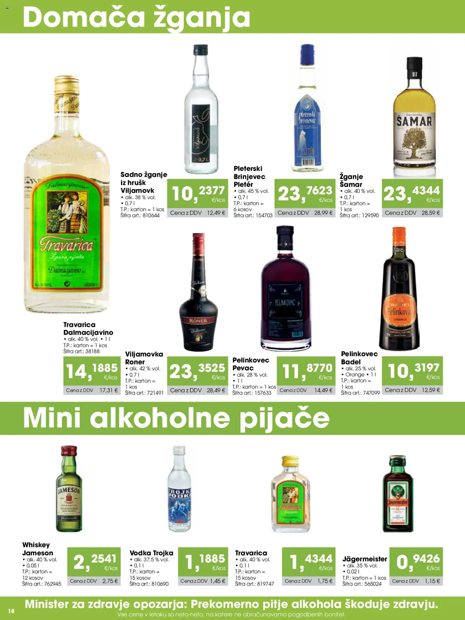 Novi Tuš katalog ponudbe – veljaven od 07.01.2026 | Stran: 18 | Izdelki: Kos, Vodka