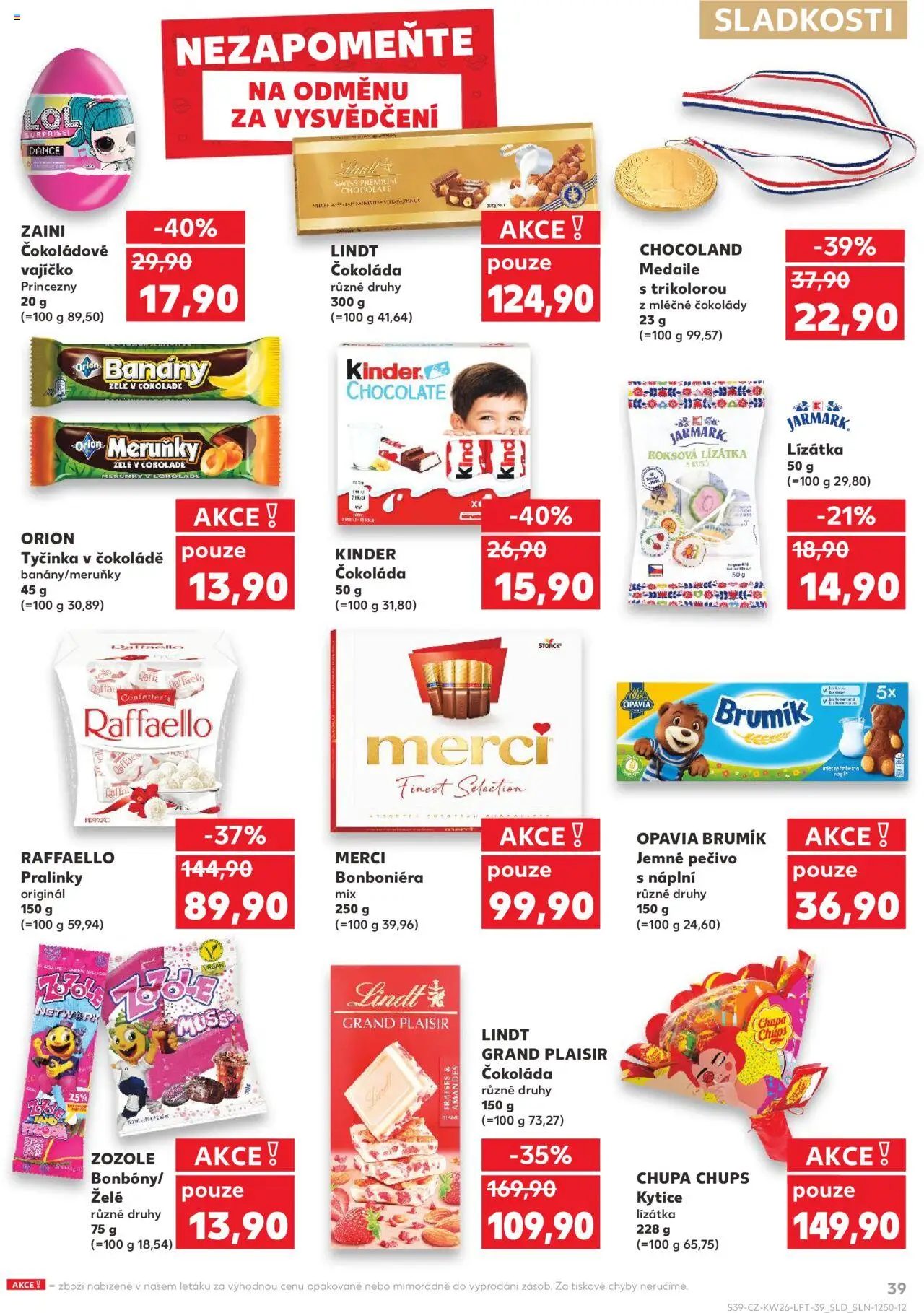 Kaufland leták od 25.06.2025 | Strana: 39 | Produkty: Finest, Bonboniéra, Merci, Pečivo