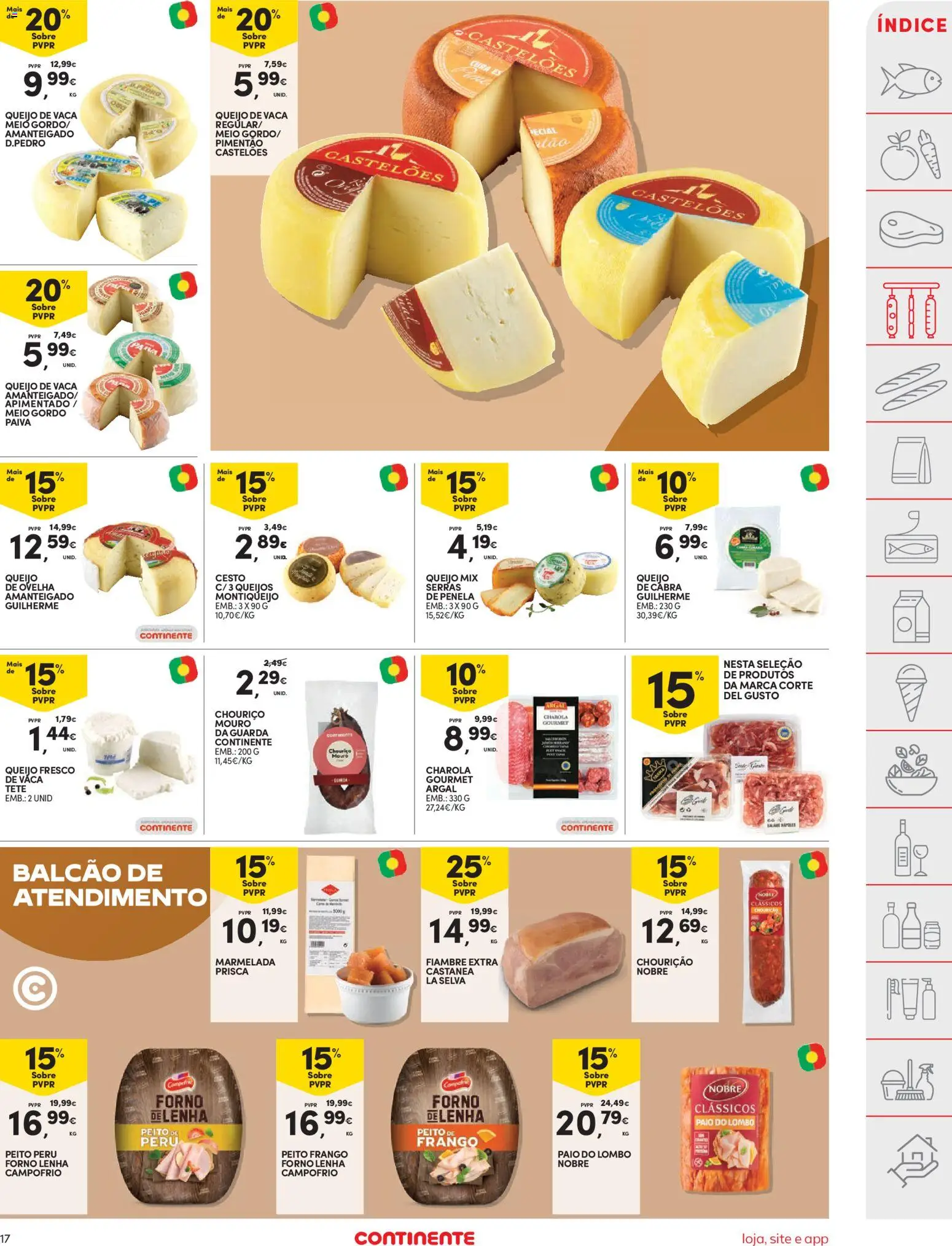 Continente folheto │ válido de 31.03.2026 | Página: 17 | Produtos: Peito de peru, Frango, Pimentão, Lombo