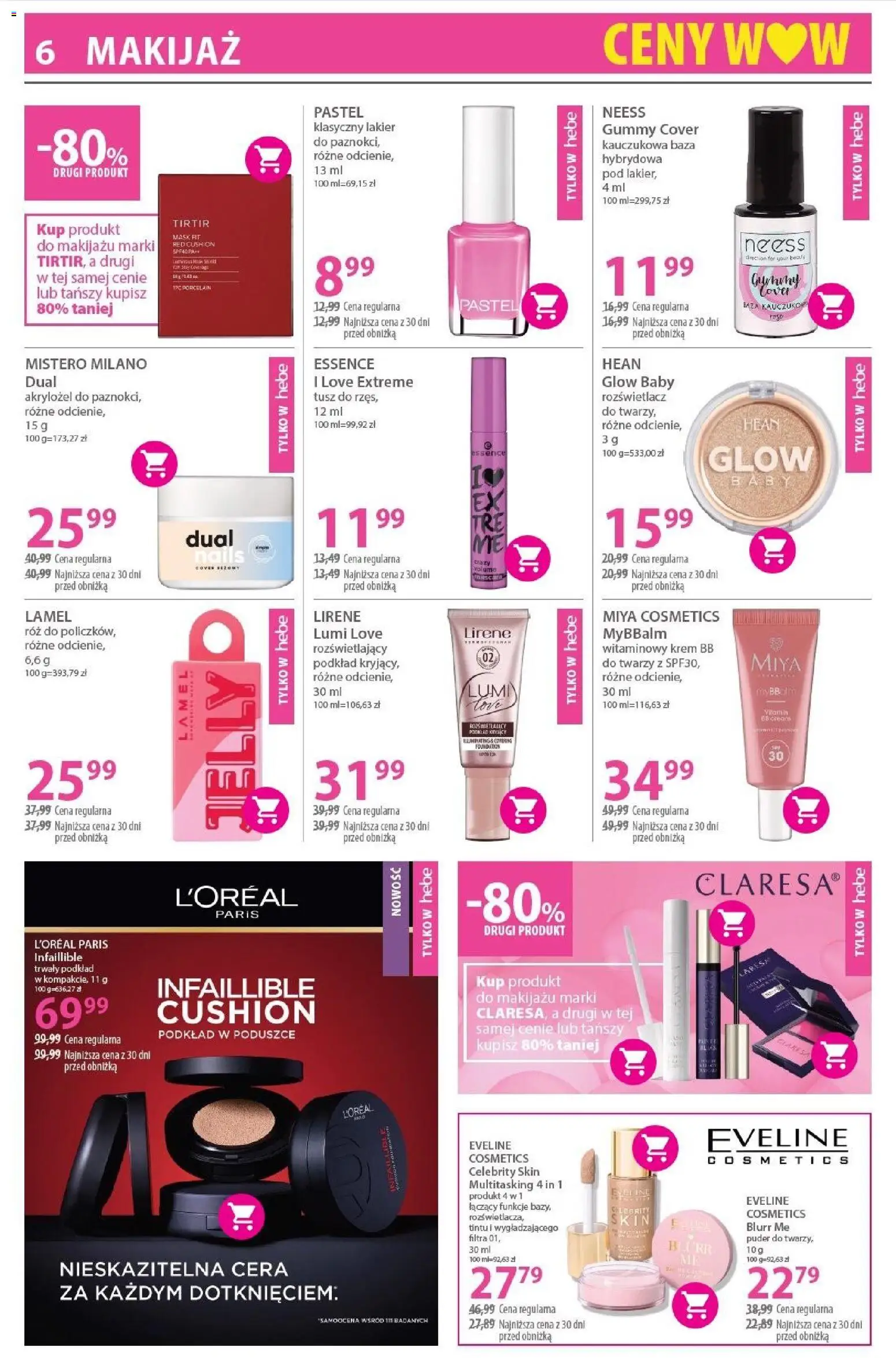 Hebe Gazetka od 31.01.2026 | Strona: 6 | Produkty: Puder, Róż, Rozświetlacz, Krem