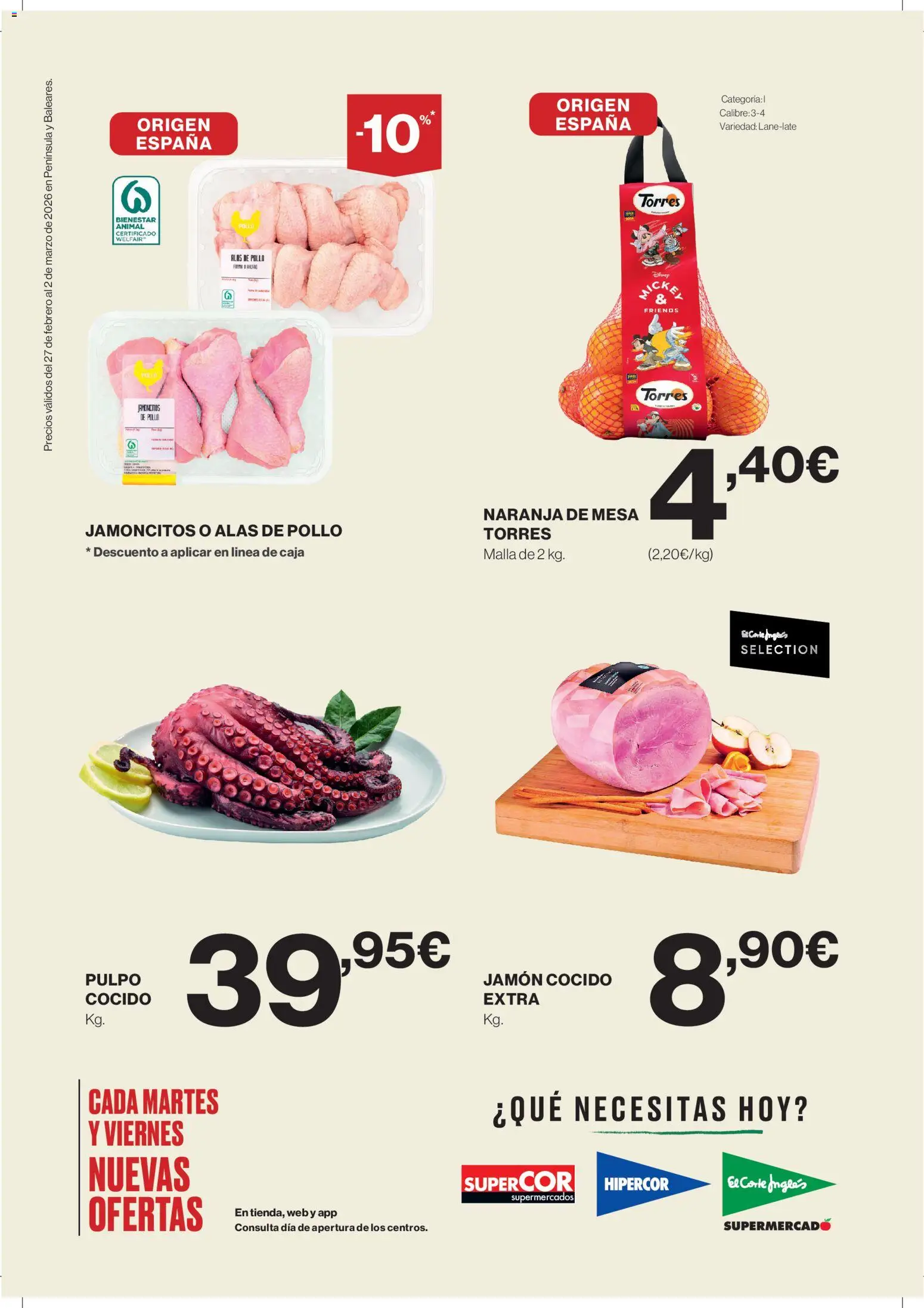 Supercor Península y Baleares │ válido desde el 27.02.2026 | Página: 2 | Productos: Jamón, Jamón cocido, Mesa, Caja