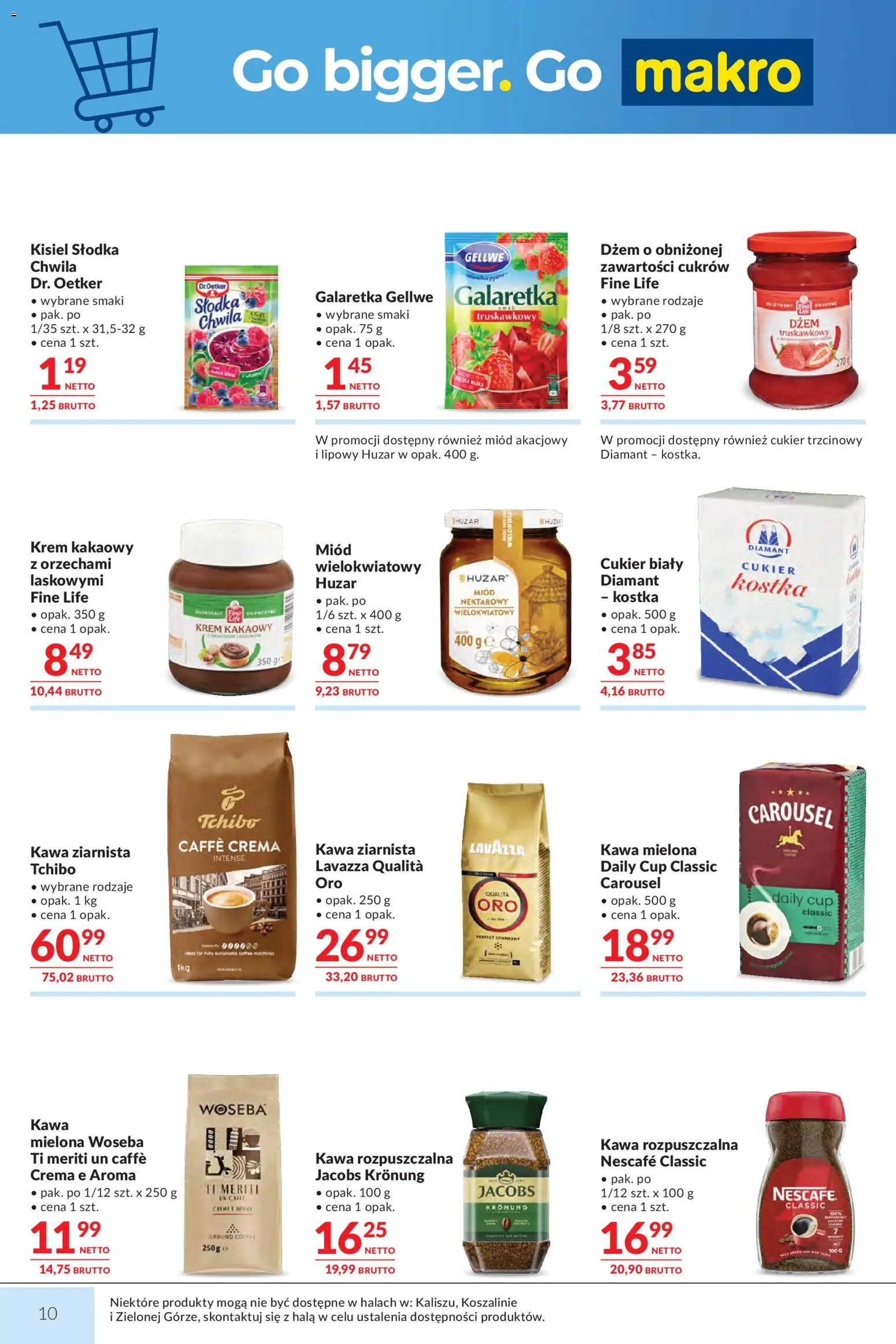 Makro gazetka od 14.04.2026 | Strona: 10 | Produkty: Kawa ziarnista Lavazza, Cukier biały, Cukier trzcinowy, Cukier