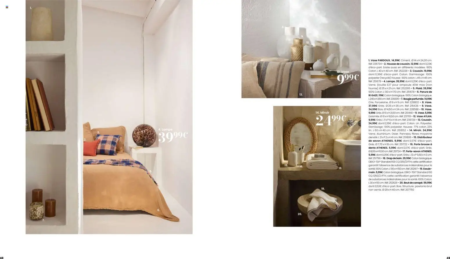 {H1} | Page: 25 | Produits: Coton, Porte, Lit, Miroir