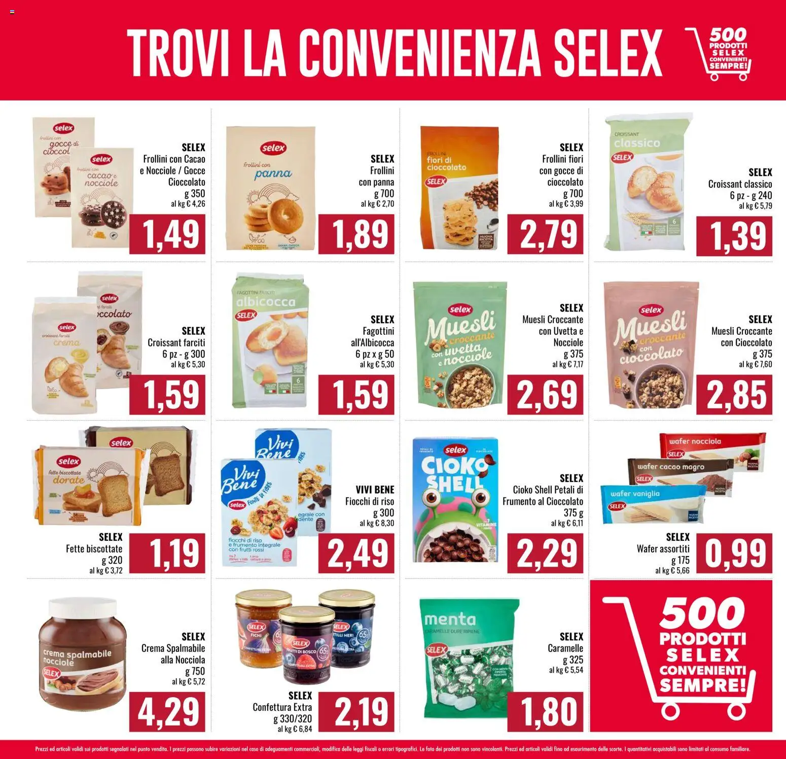 Volantino Famila del 26.02.2026 | Pagina: 9 | Prodotti: Muesli, Nocciole, Croissant, Frollini