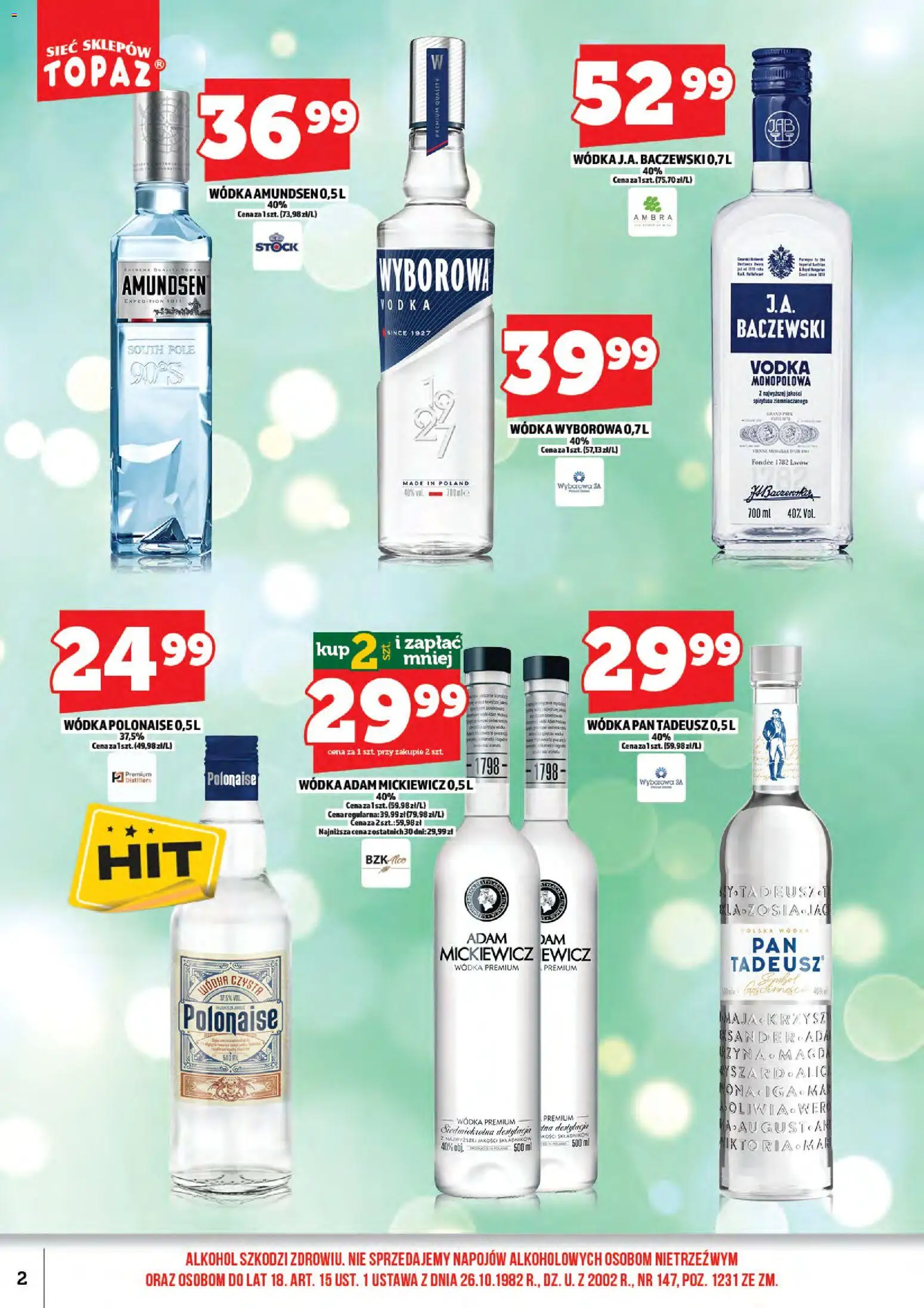 Topaz gazetka alkoholowa od 01.05.2026 | Strona: 4 | Produkty: Wódka Mickiewicz, Vodka, Alkohol, Wódka