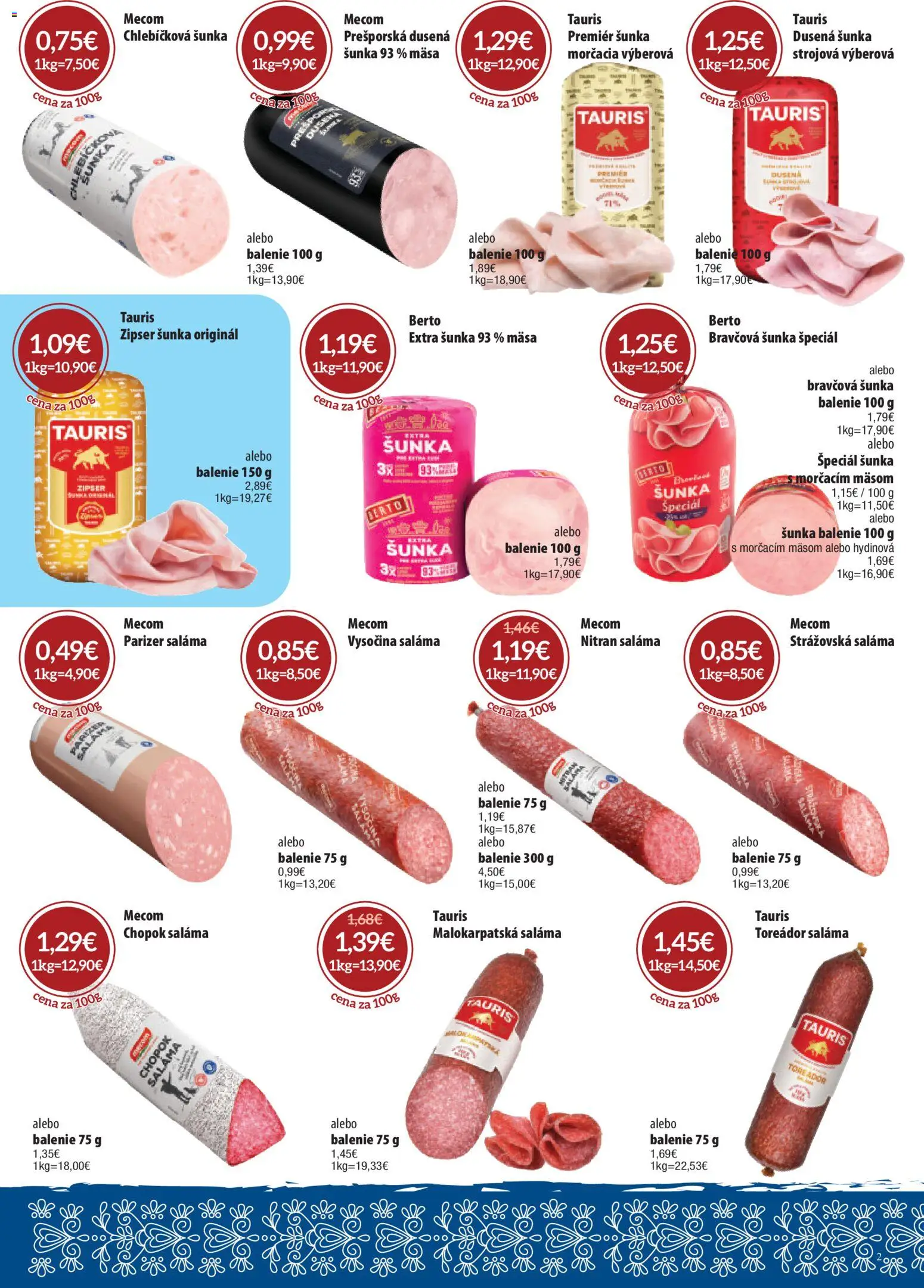 Nové Nitrazdroj akcie – leták je platný od 05.02.2026 | Strana: 2 | Produkty: Saláma, Šunka