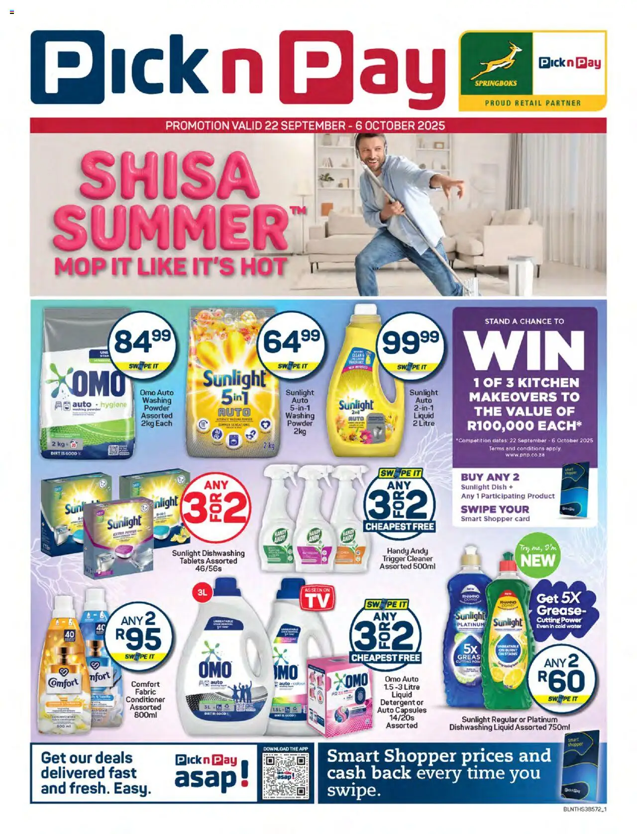 New Pick n Pay catalogue – valid from 22.09.2025 | Page: 1 | Products: Mop, Water, Detergent, Dishwashing liquid
