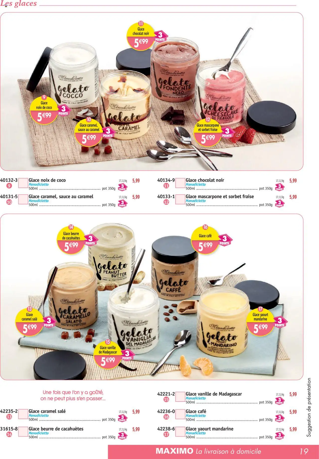  | Page: 19 | Produits: Beurre de cacahuètes, Yaourt, Café, Chocolat