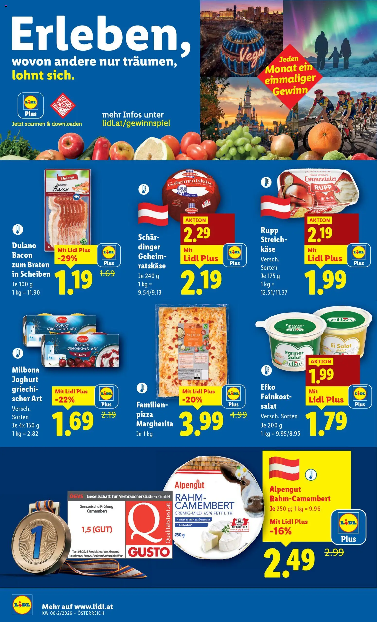 Lidl Flugblatt gültig ab 05.02.2026 | Seite: 18 | Produkte: Salat, Käse, Joghurt, Pizza