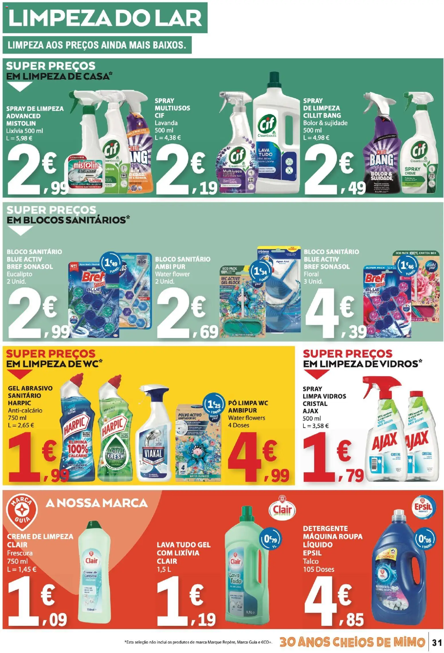 E.Leclerc folheto │ válido de 16.04.2026 | Página: 31 | Produtos: Agua, Pó, Polvo, Limpa vidros