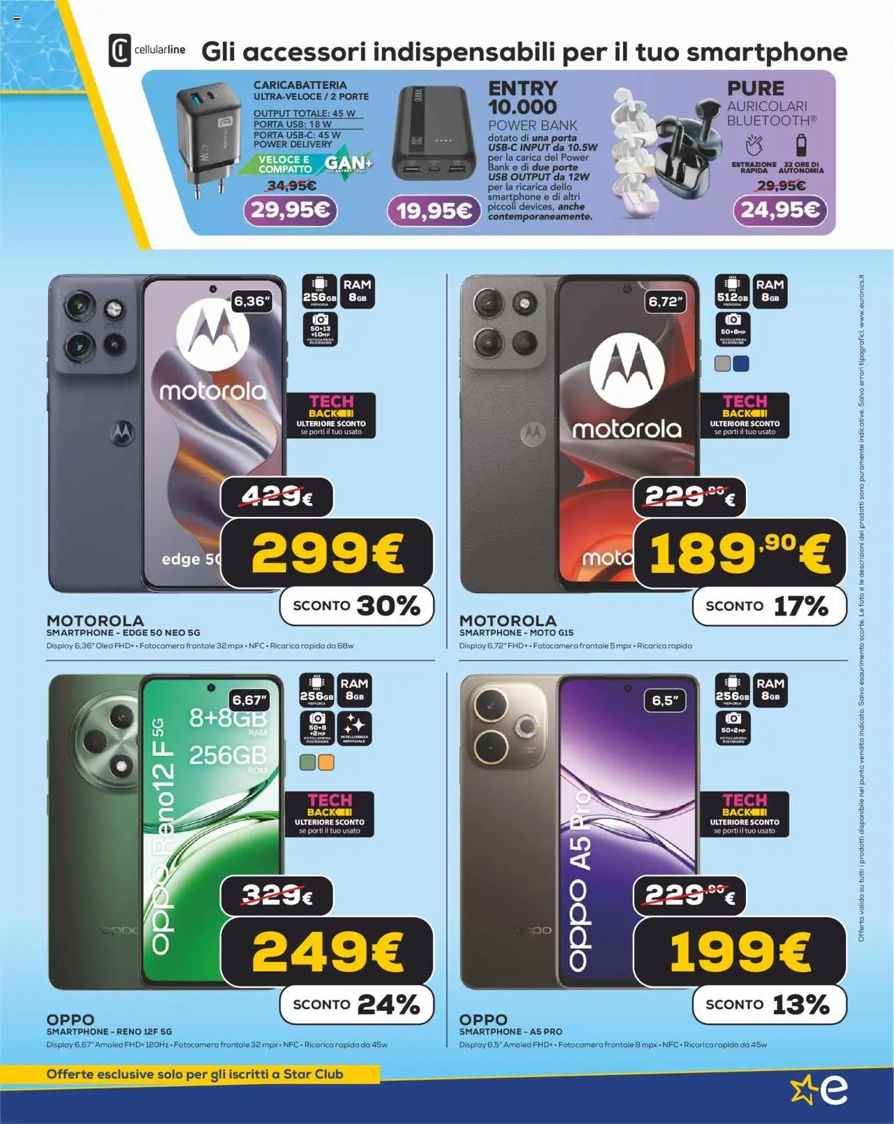 Volantino Euronics del 05.06.2025 | Pagina: 15 | Prodotti: Auricolari, Power bank, Smartphone, USB