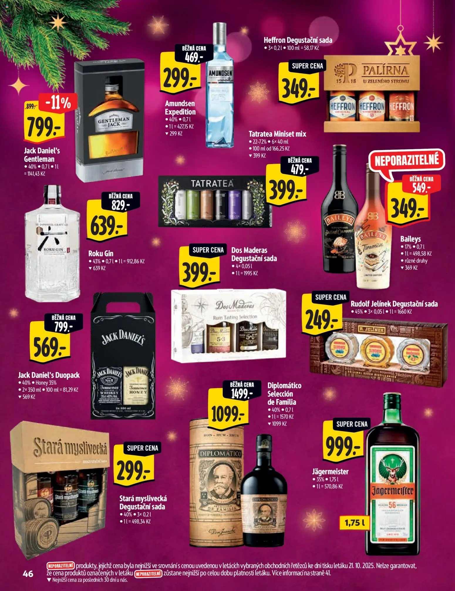 Albert katalog - Hypermarket od 29.10.2025 | Strana: 46 | Produkty: Jägermeister, Rum, Diplomatico, Heffron
