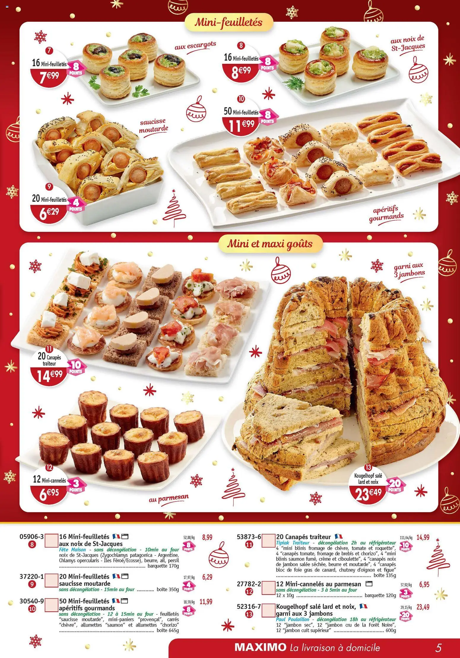 {H1} | Page: 5 | Produits: Figue, Escargots, Bloc de foie gras, Beurre