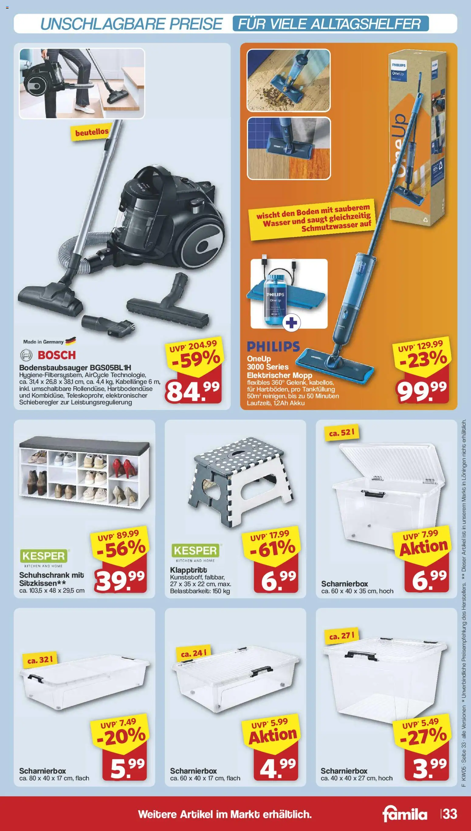 Famila Nordwest Prospekt 	 – gültig ab 26.01.2026 | Seite: 33 | Produkte: Bosch, Philips, Wasser