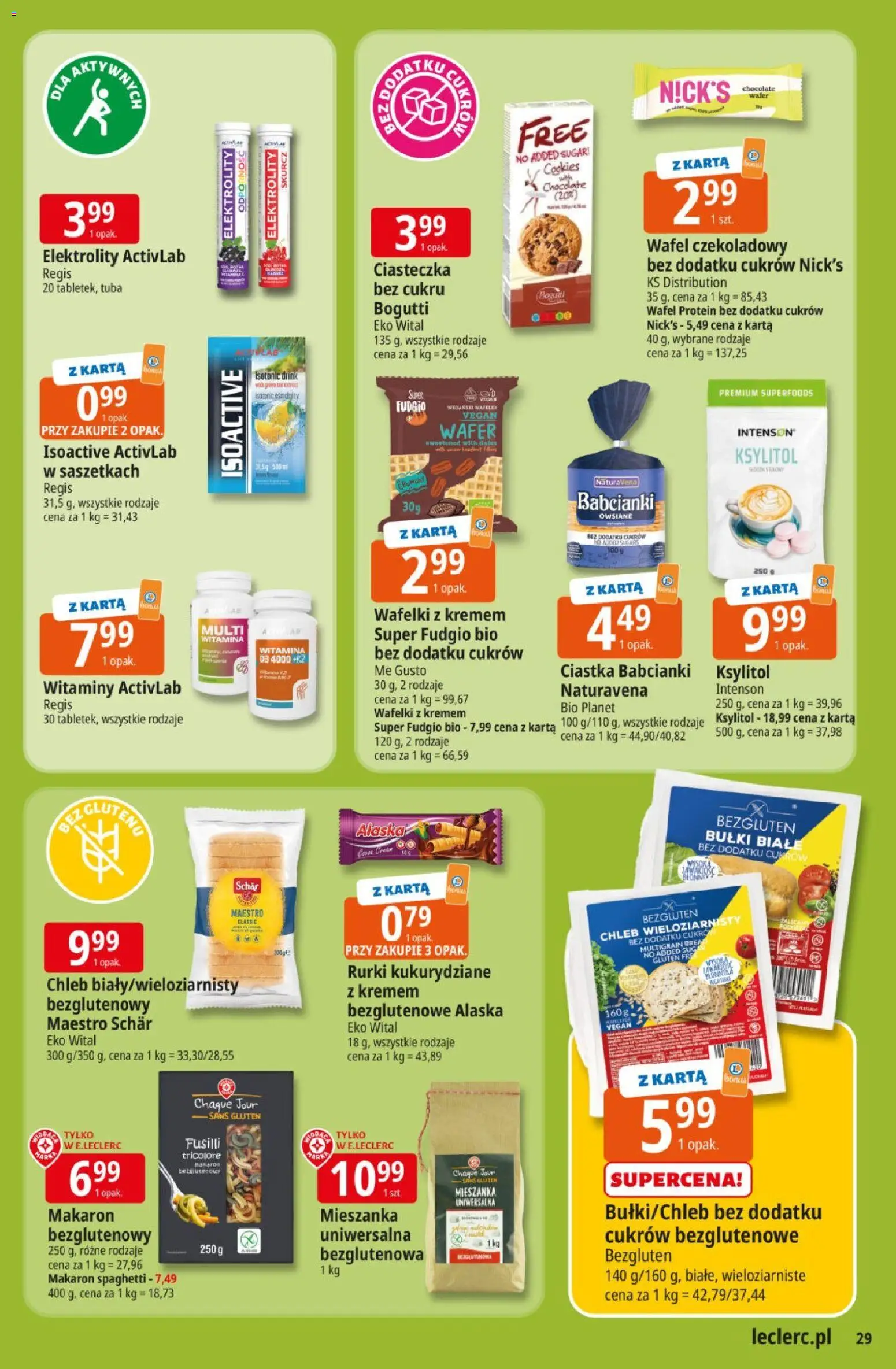 E.Leclerc gazetka od 17.03.2026 | Strona: 29 | Produkty: Makaron spaghetti, Ksylitol, Makaron, Ciasteczka