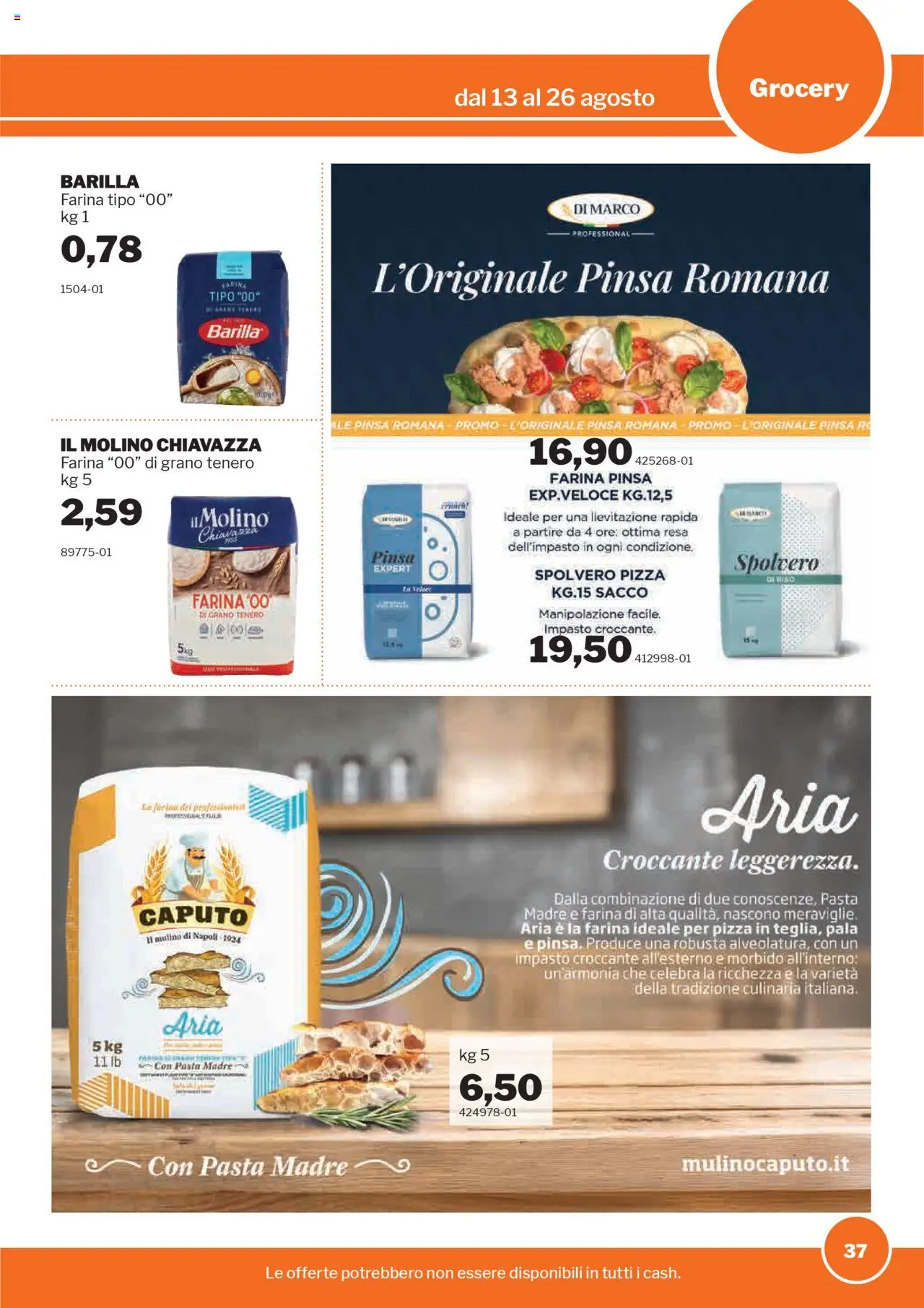 Volantino Sogegross del 13.08.2025 | Pagina: 37 | Prodotti: Pizza, Riso, Farina, Pasta