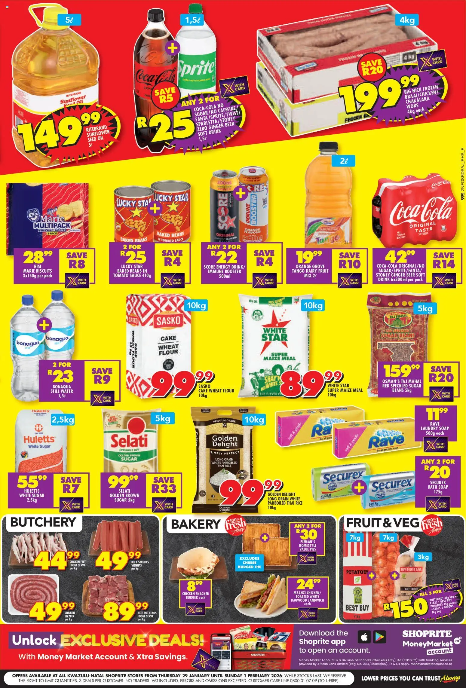 New Shoprite catalogue – valid from 29.01.2026 | Page: 2 | Products: Flour, Baked beans, Bakery, Bath