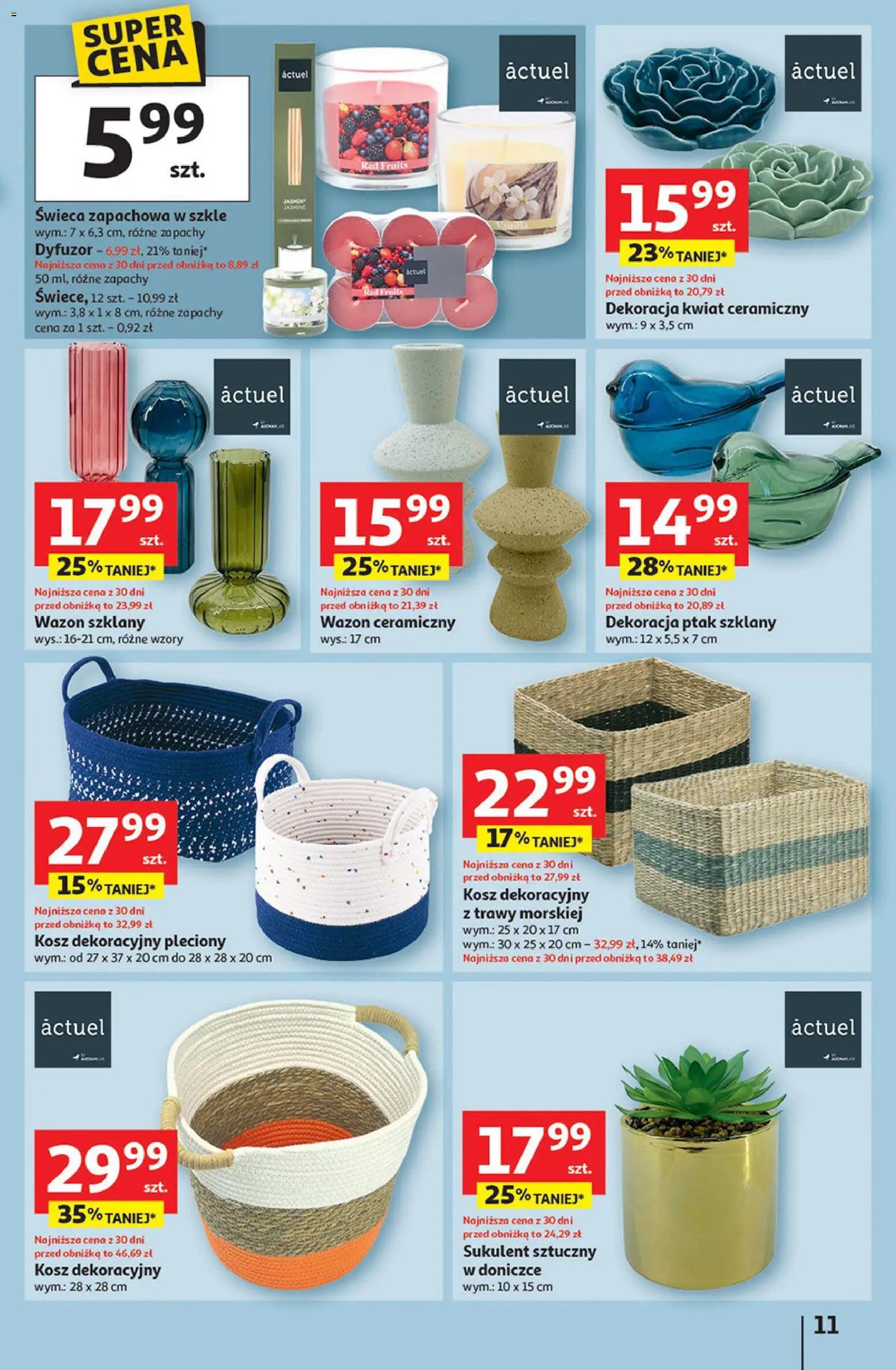 Auchan Gazetka - 30 Lat Hipermarket od 08.01.2026 | Strona: 11 | Produkty: Trawy, Kosz, Wazon