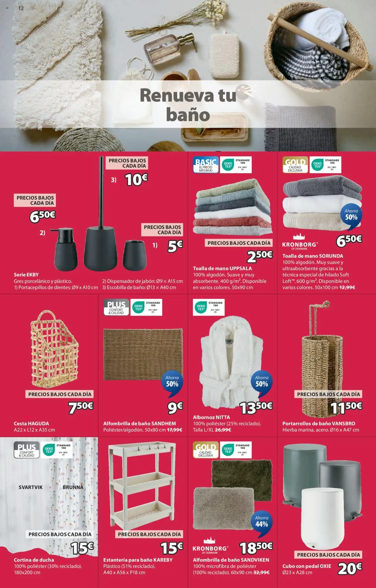 JYSK Grandes ofertas │ válido desde el 31.07.2025 | Página: 13 | Productos: Jabón, Dispensador de jabón, Cortina, Cesta