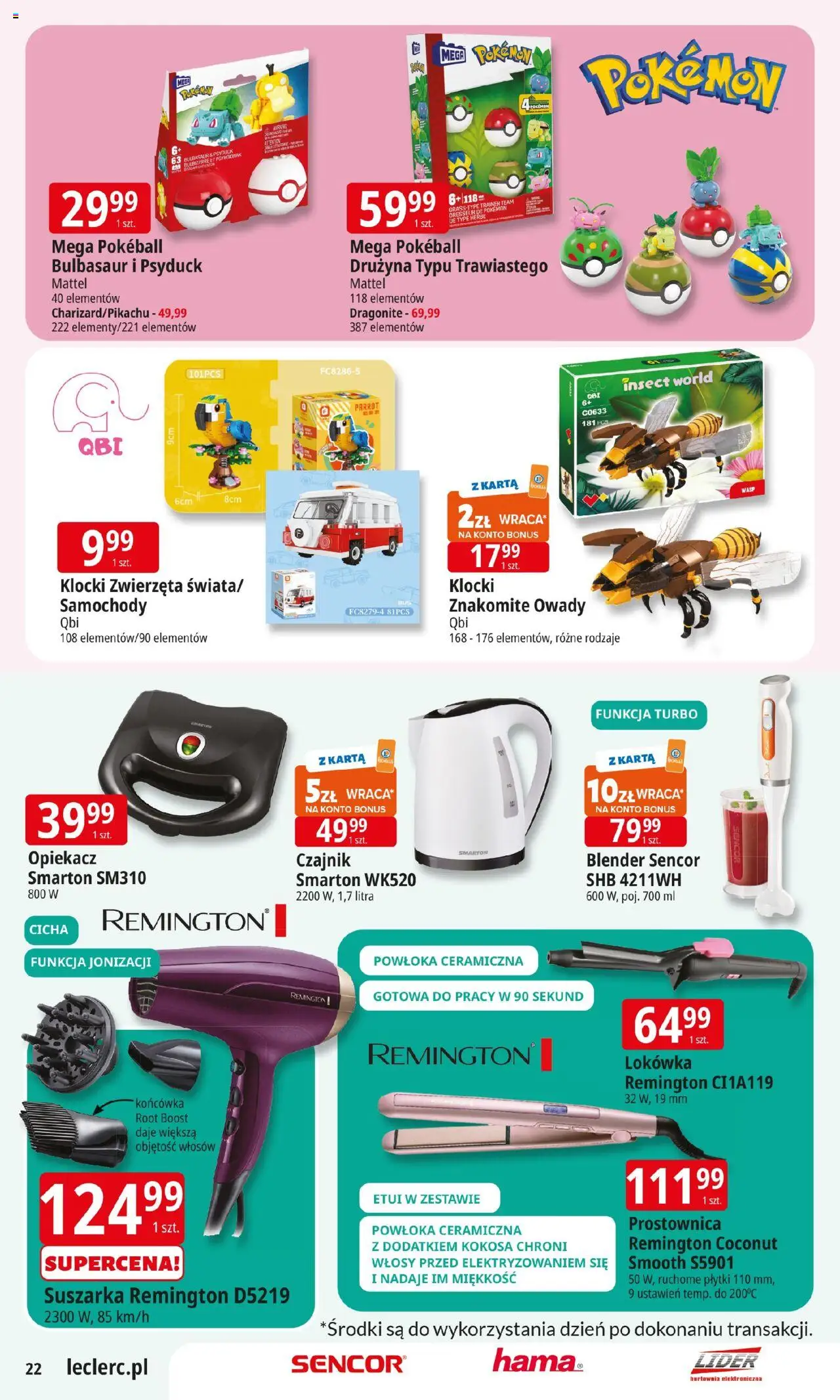 E.Leclerc Gazetka - Zamość od 22.07.2025 | Strona: 22 | Produkty: Karta, Suszarka, Prostownica, Opiekacz