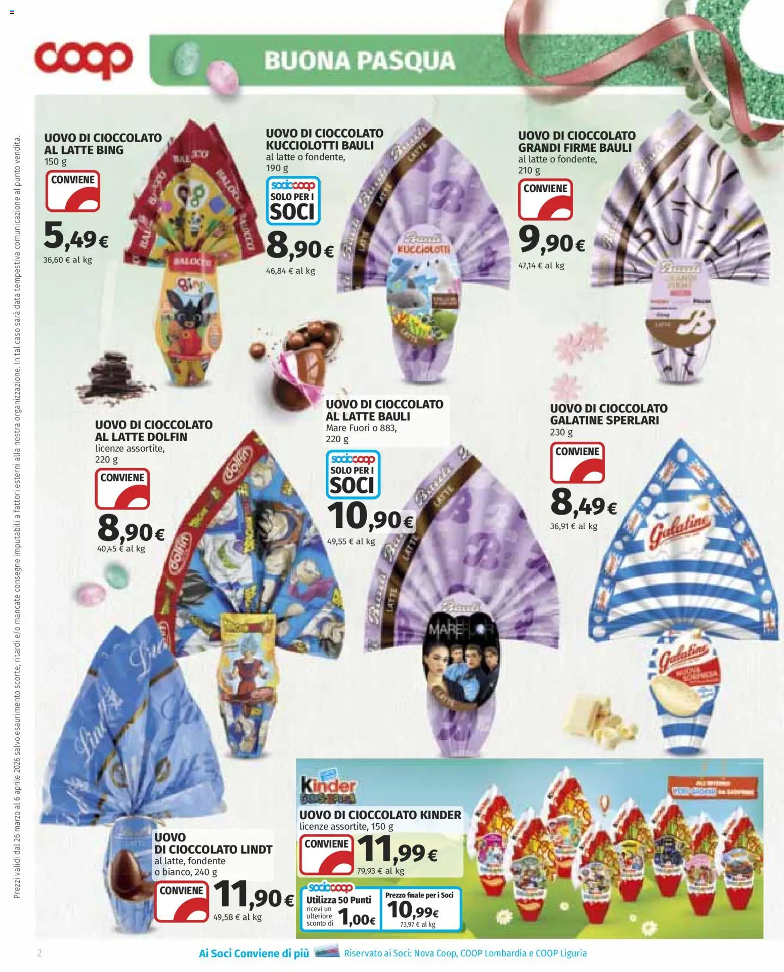 Volantino COOP del 26.03.2026 | Pagina: 2 | Prodotti: Cioccolato, Latte, Data