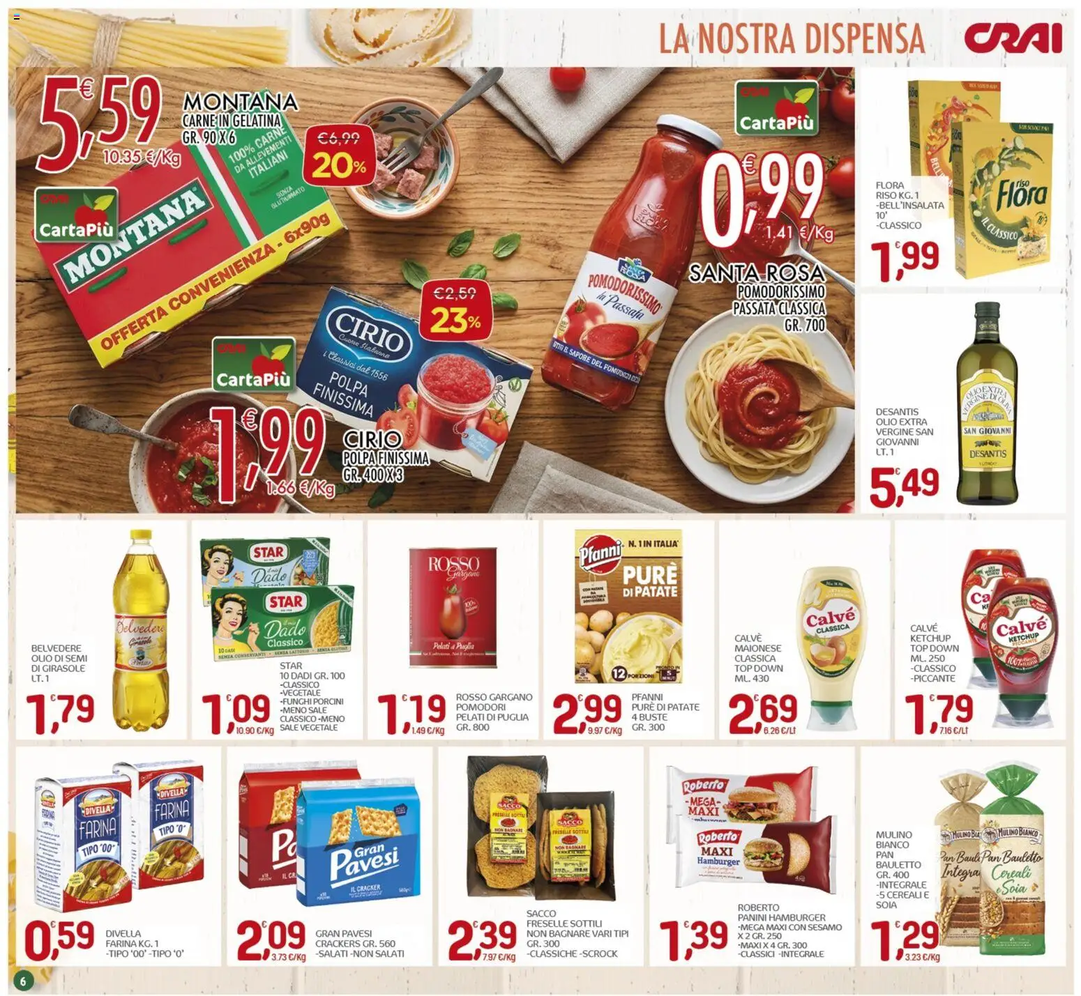 Volantino CRAI del 07.04.2026 | Pagina: 6 | Prodotti: Cereali, Maionese, Pomodori, Hamburger