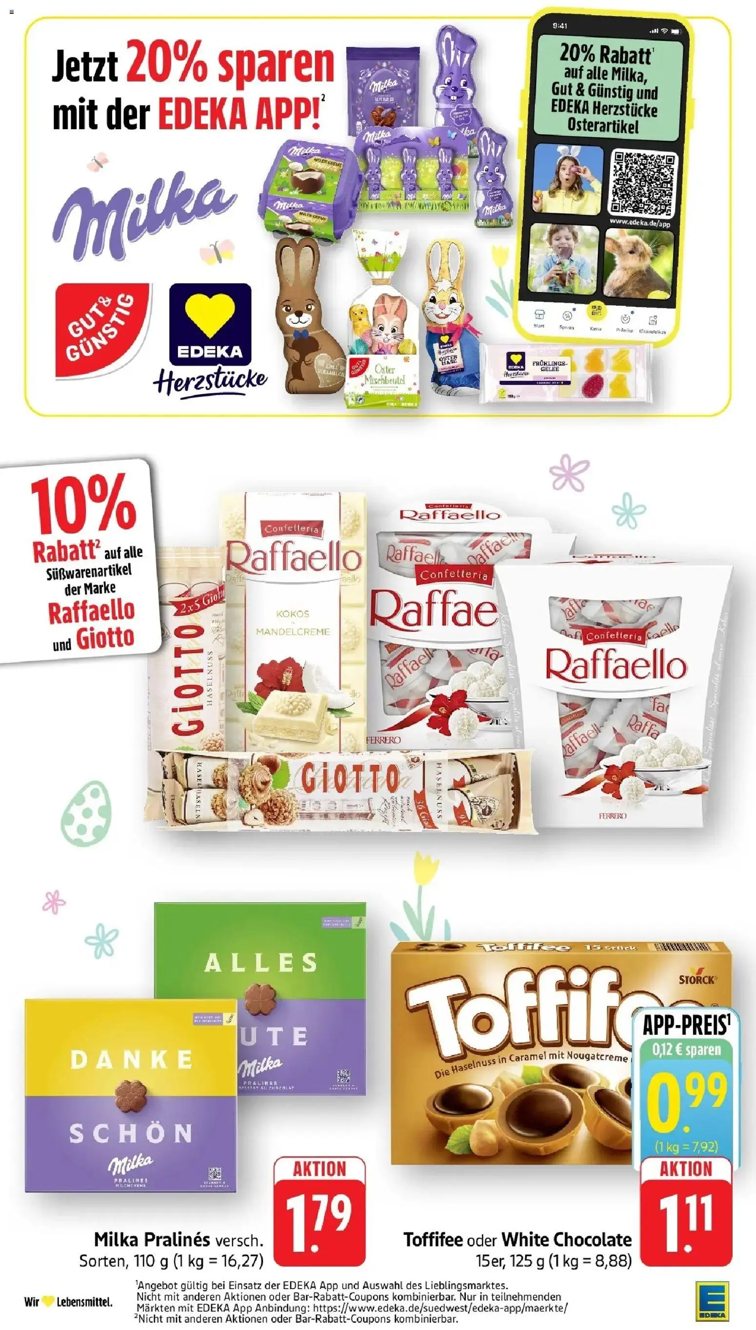 Edeka prospekt Weinstadt-Großheppach	 – gültig ab 30.03.2026 | Seite: 28 | Produkte: Raffaello, Milka, Creme, Toffifee