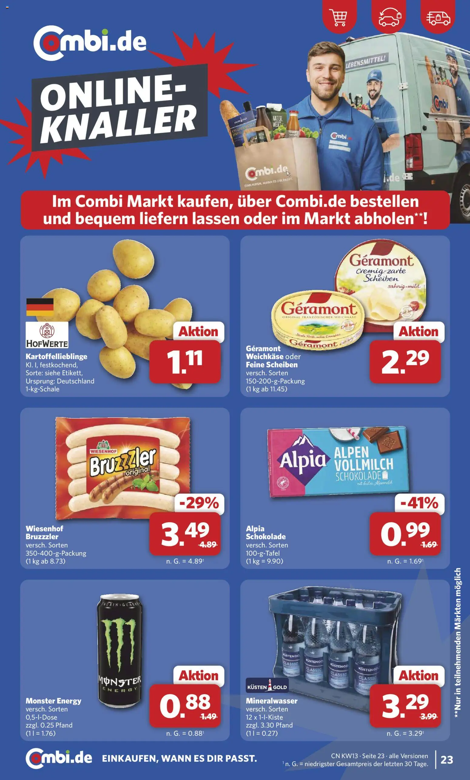 Combi Prospekt 	 – gültig ab 23.03.2026 | Seite: 23 | Produkte: Geramont, Energy, Schokolade, Mineralwasser